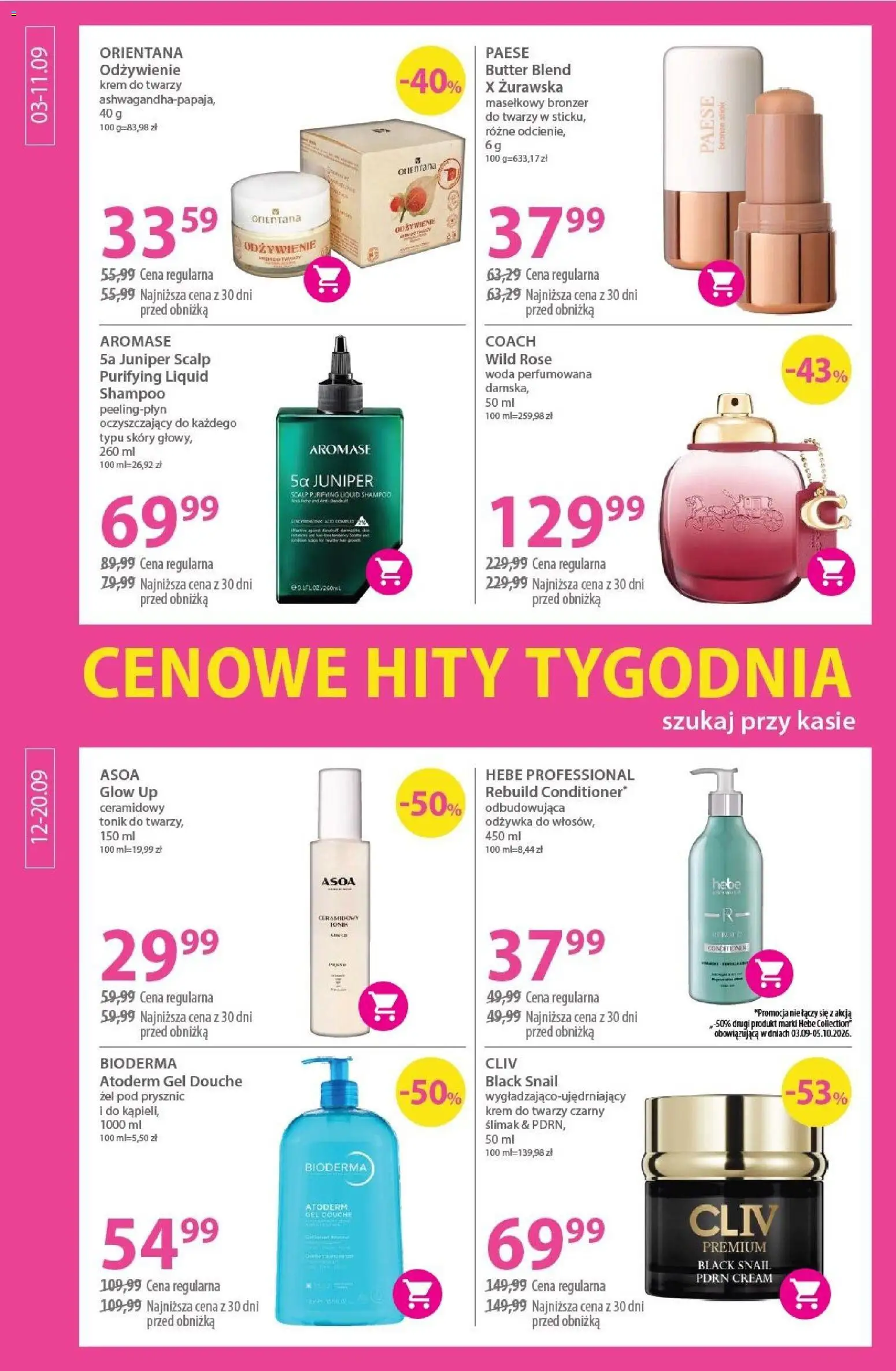Hebe gazetka od 03.09.2026 | Strona: 10 | Produkty: Prysznic, Odżywka, Krem, Woda