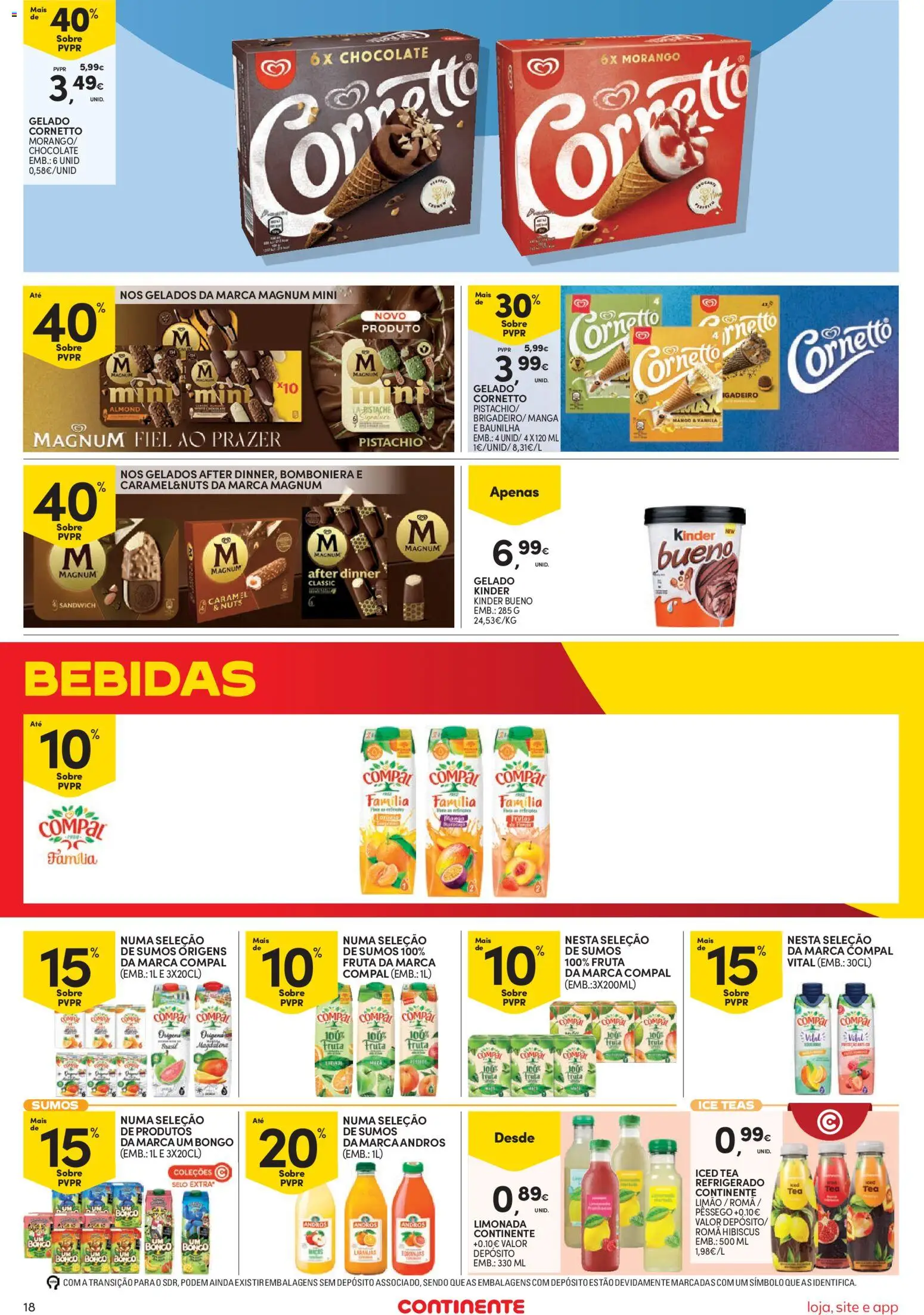Continente Semanal Continente Bom Dia │ válido de 07/07/2026 | Página: 20 | Produtos: Gelado, Chocolate, Laranjas