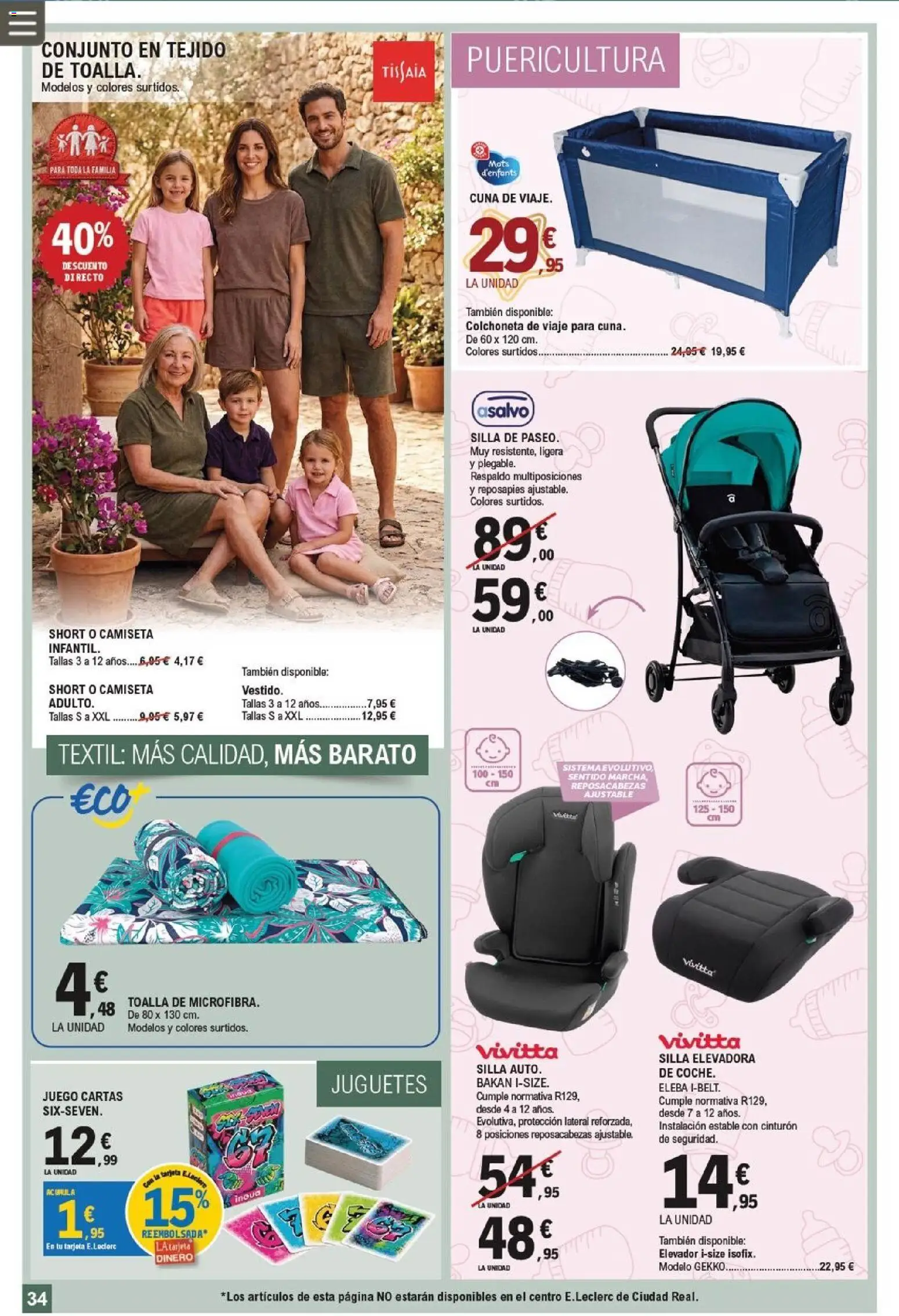 E.Leclerc Miranda de Ebro │ válido desde el 17/07/2026 | Página: 34 | Productos: Cinturón, Reposapiés, Juguetes, Silla