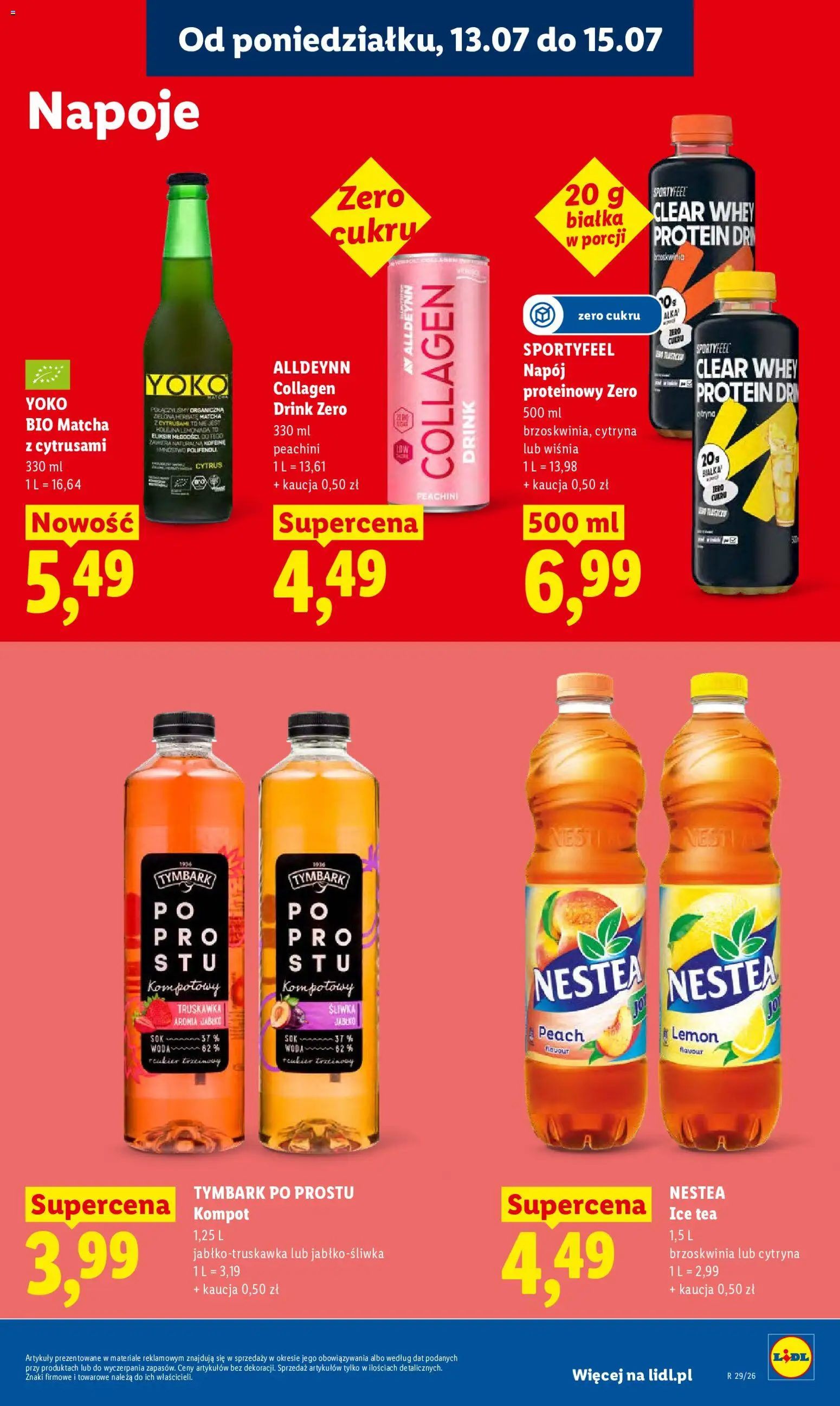 Lidl Polsko leták od 13.07.2026 | Strana: 81 | Produkty: Kompot, Nápoje, Ice tea, Protein