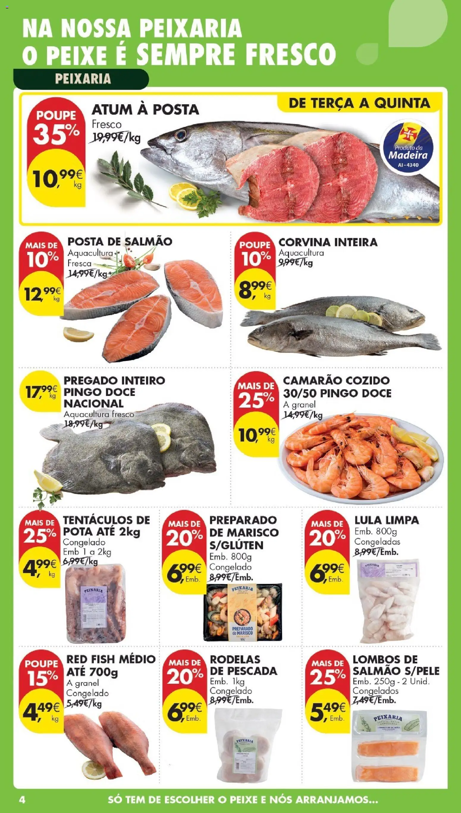 Pingo Doce Poupe Esta Semana Madeira │ válido de 21.04.2026 | Página: 4 | Produtos: Atum, Pescada, Salmão, Peixe