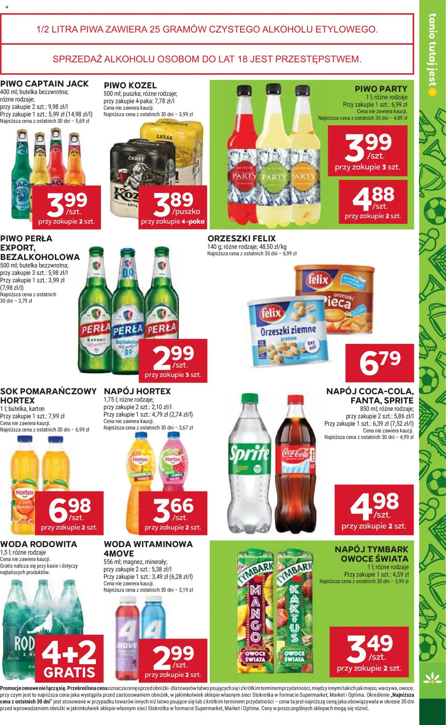 Stokrotka gazetka - Market od 11.06.2026 | Strona: 27 | Produkty: Sprite, Sok, Woda, Owoce