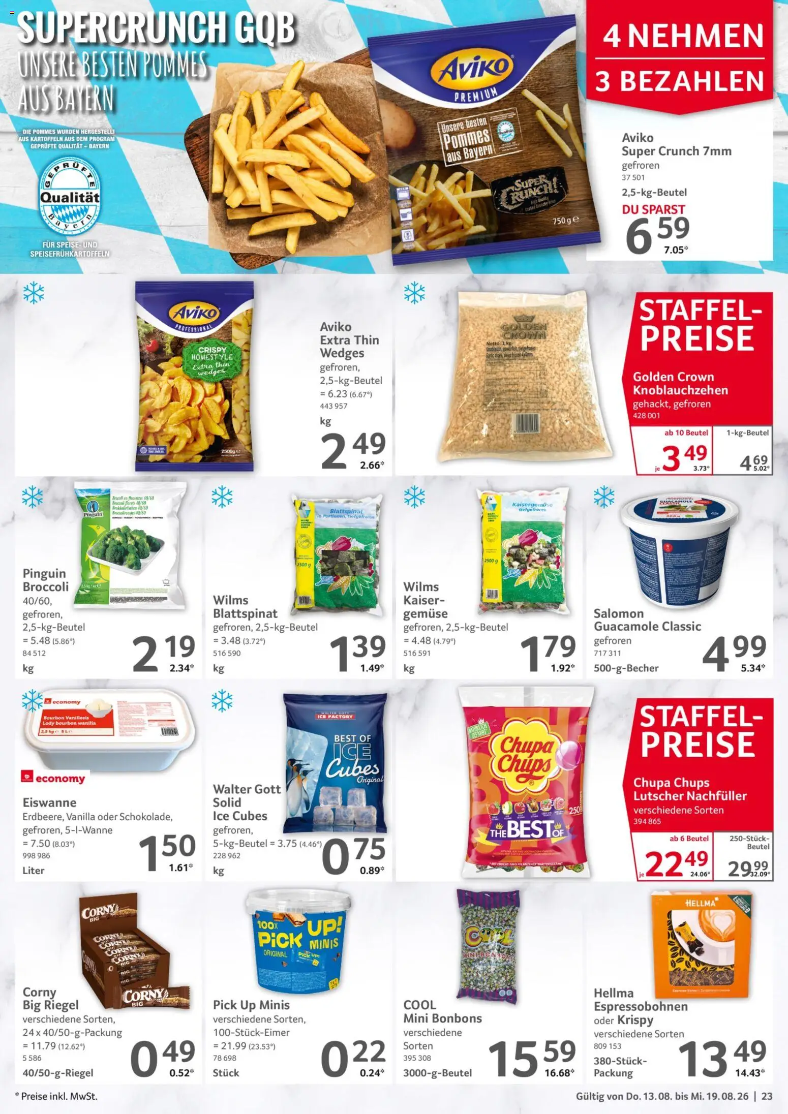 Selgros Prospekt – gültig ab 13.08.2026 | Seite: 23 | Produkte: Pommes, Kartoffeln, Gemüse, Bourbon