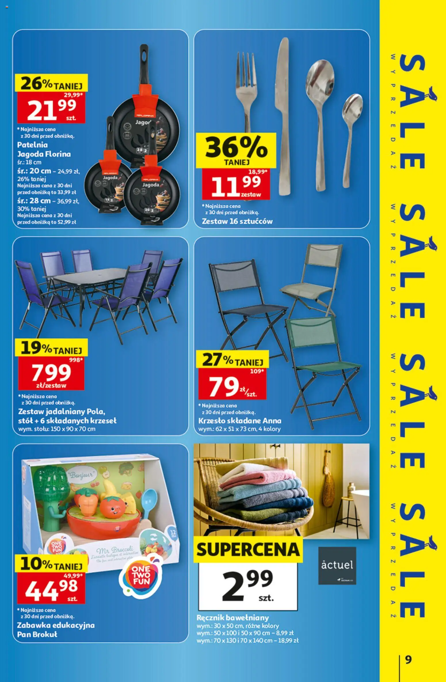 Auchan gazetka - 30 Lat Hipermarket od 25.06.2026 | Strona: 9 | Produkty: Brokuł, Stół, Krzesło, Patelnia