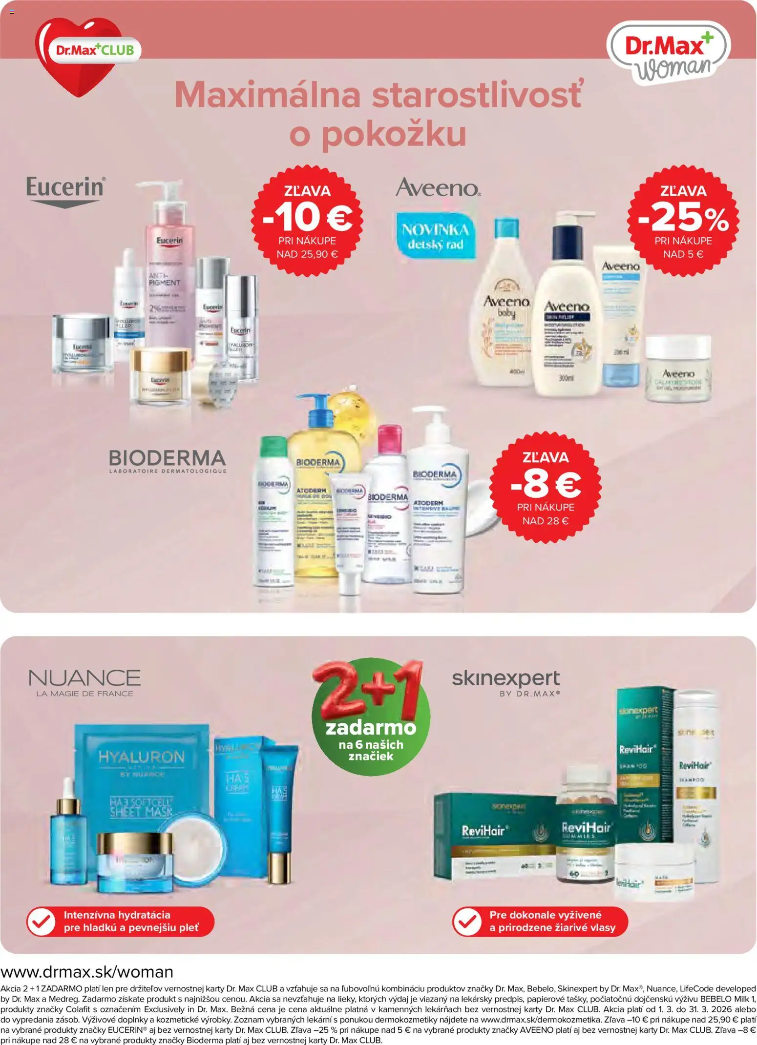 Nové Dr. Max akcie – leták je platný od 01.03.2026 | Strana: 12 | Produkty: Bioderma, Colafit, Eucerin