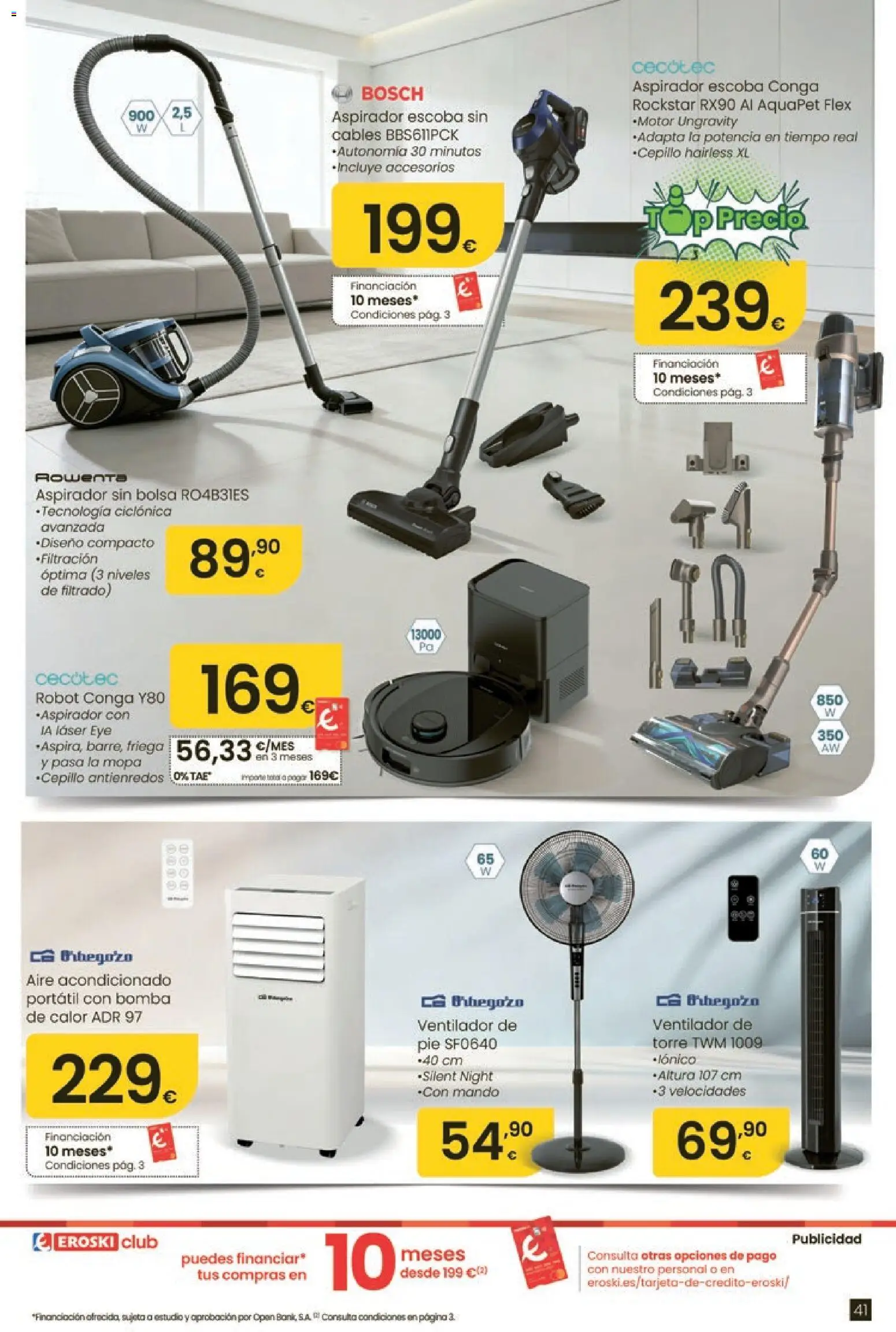 Eroski Oh! Oferta Pontevedra │ válido desde el 11.06.2026 | Página: 41 | Productos: Bolsa, Aire acondicionado, Robot, Aspirador