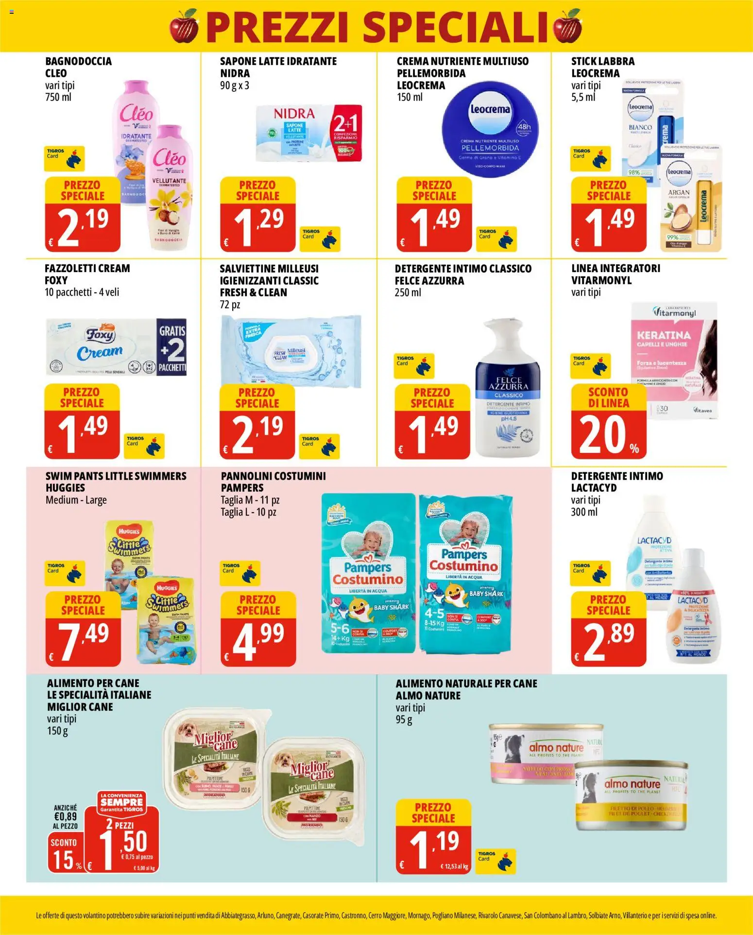 Volantino Tigros del 03.06.2026 | Pagina: 8 | Prodotti: Fazzoletti, Vino, The, Pampers