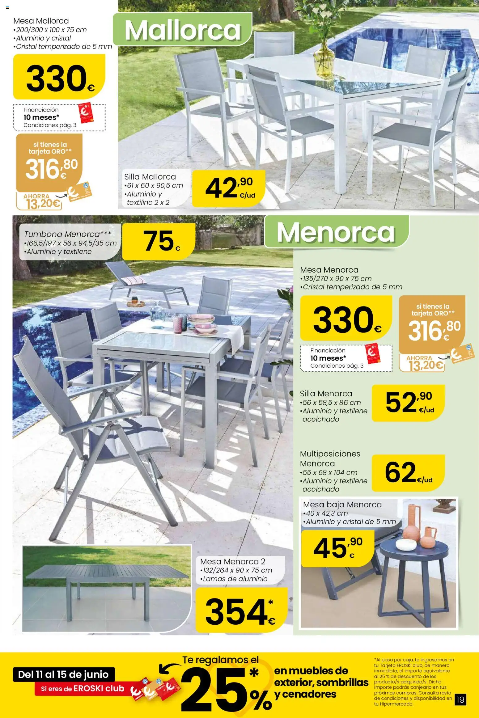 Eroski Oh! OFERTA Málaga │ válido desde el 11.06.2026 | Página: 19 | Productos: Té, Muebles, Tumbona, Silla
