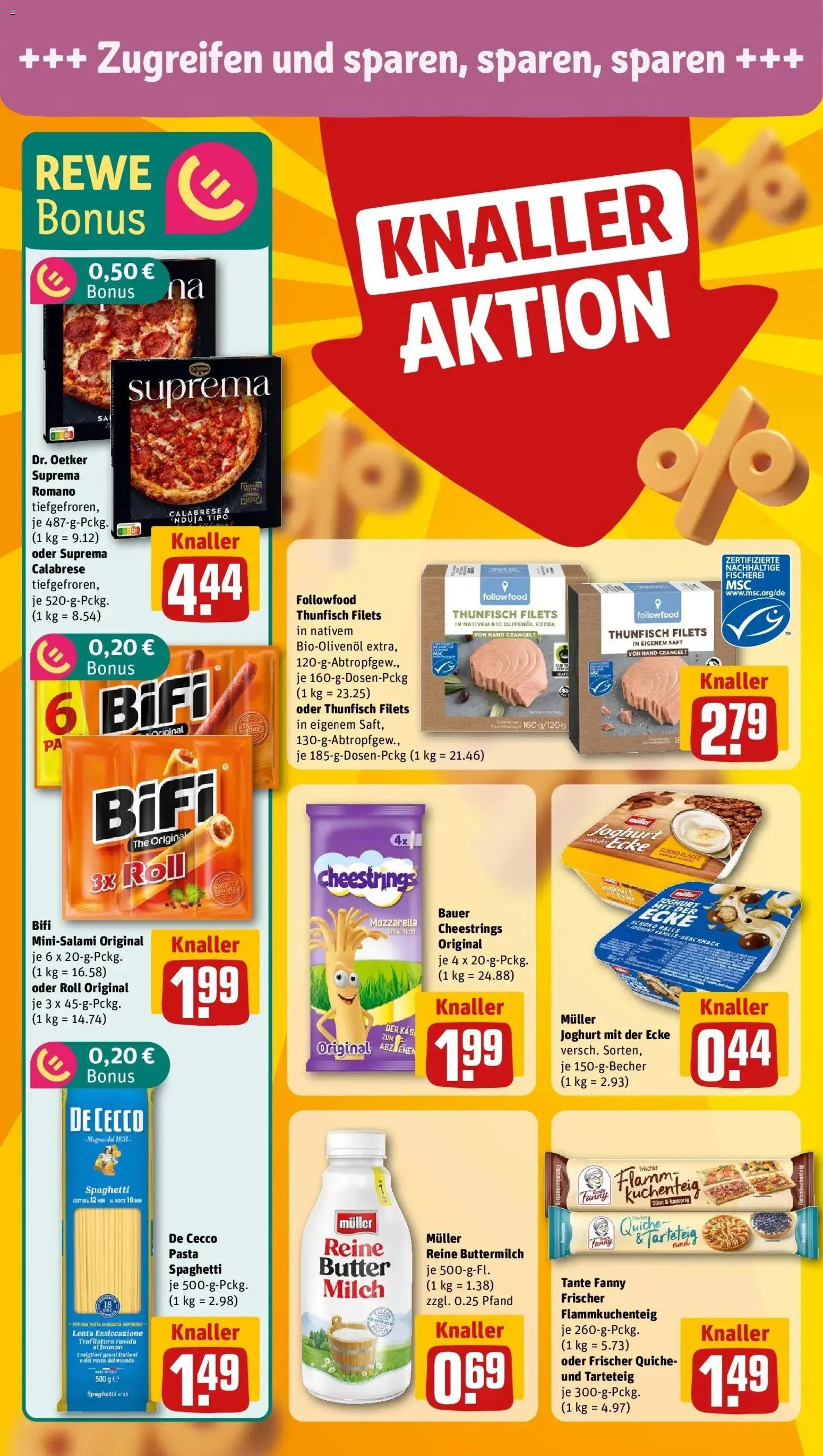 Rewe Prospekt Mettlach / Orscholz	 – gültig ab 20.04.2026 | Seite: 4 | Produkte: Thunfisch, Pasta, Salami, Saft