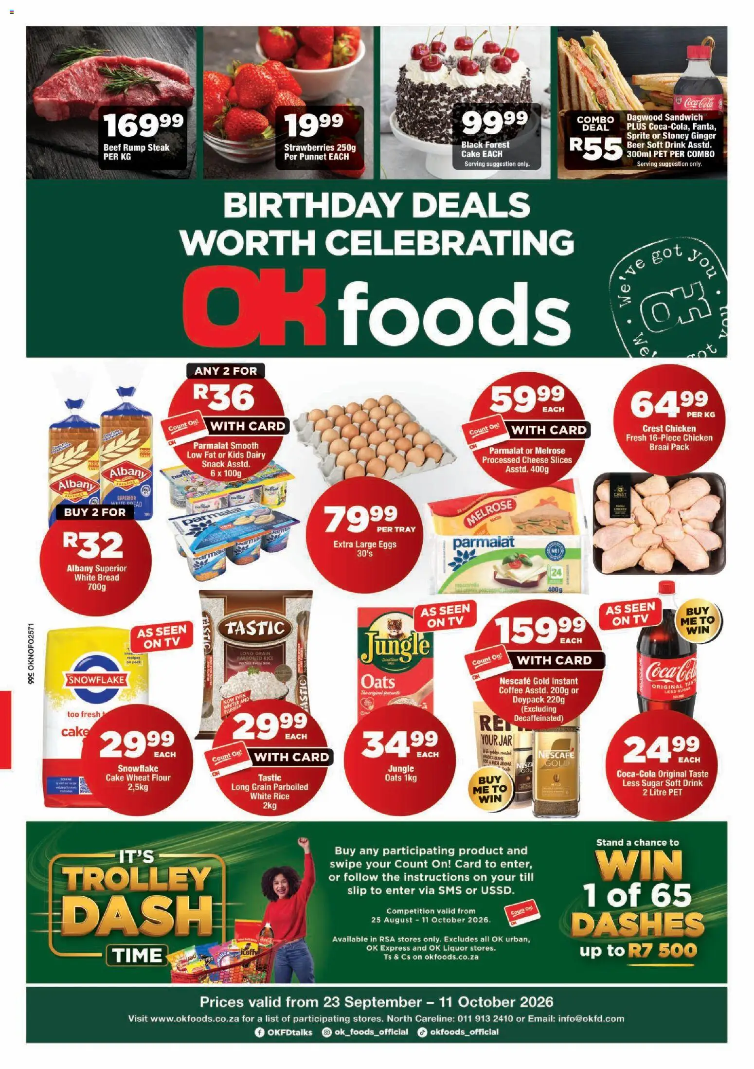 New OK Foods catalogue – valid from 23/09/2026 | Page: 1 | Products: Flour, Rice, Beef, Sprite