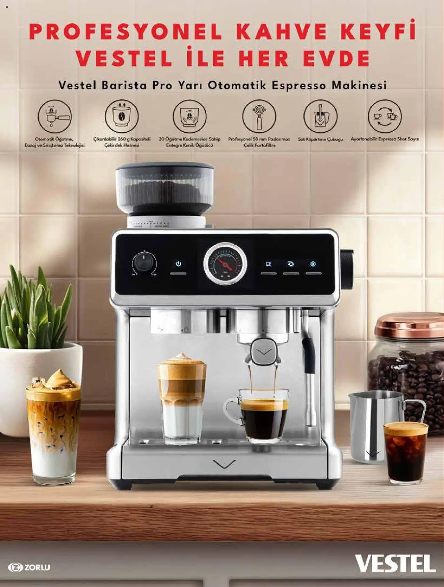 Vestel - Küçük Ev Aletleri - 01 Ağustos 2026 tarihinden itibaren geçerlidir | Sayfa: 12 | Ürünler: Espresso makinesi, Kahve, Öğütücü