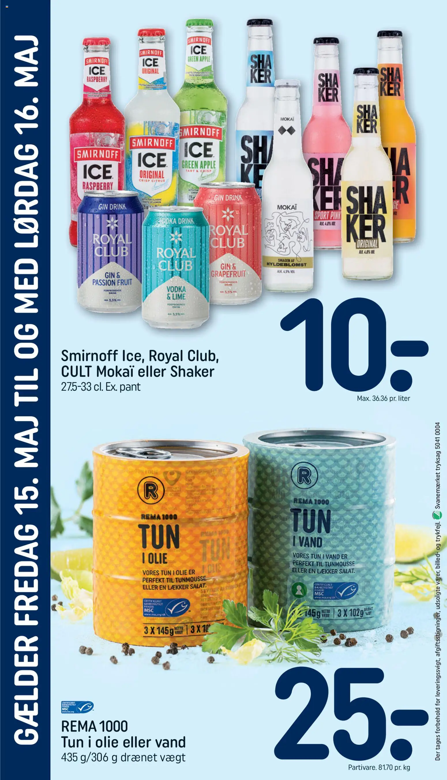 Rema 1000 tilbudsavis – gyldig fra 10.05.2026 | Side: 24 | Produkter: Olie, Gin, Vodka, Tun