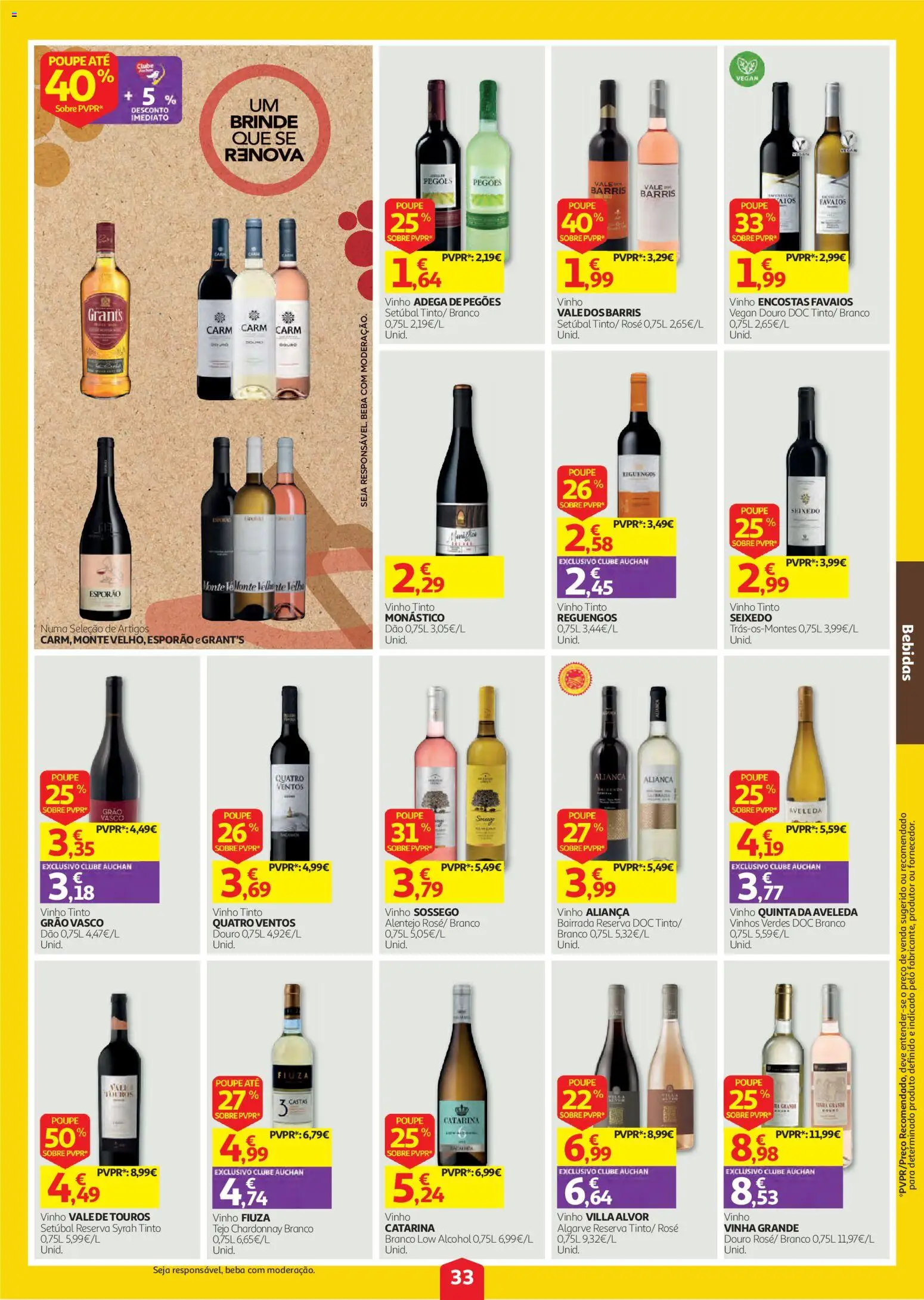 Auchan folheto │ válido de 08/10/2026 | Página: 33 | Produtos: Bebidas, Aliança, Vinho, Vinho tinto