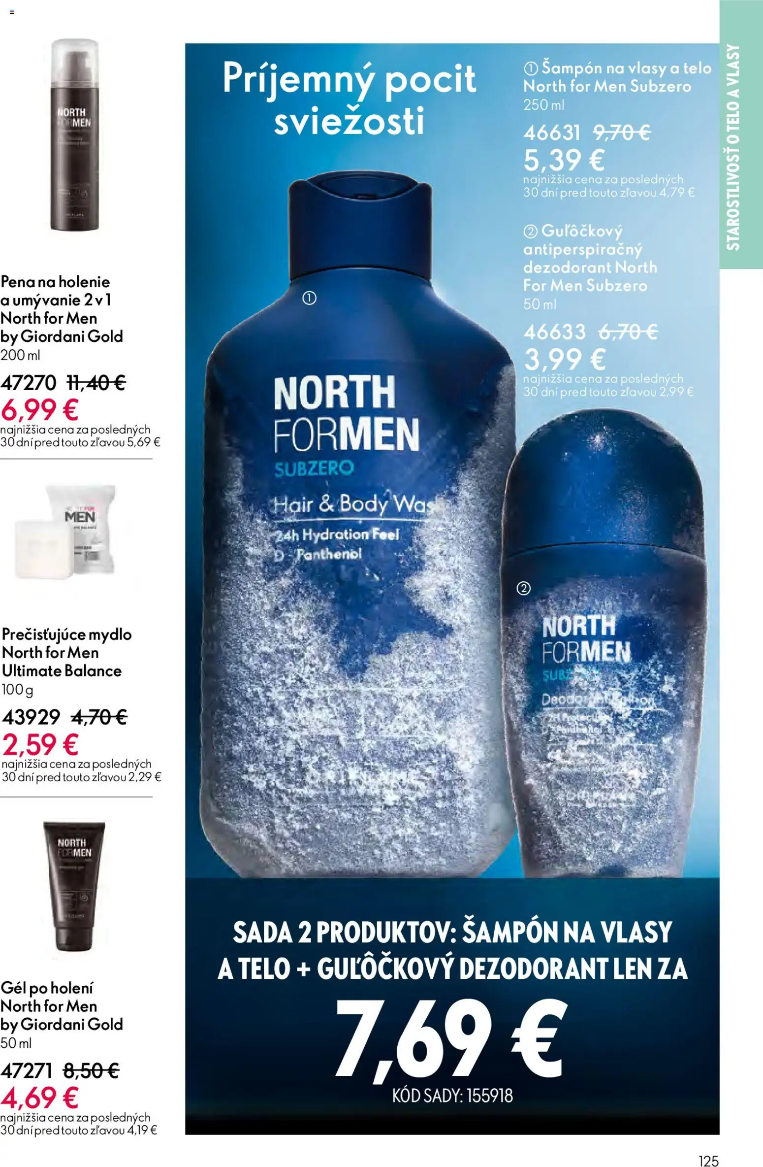 Nové Oriflame akcie – leták je platný od 15.04.2026 | Strana: 125 | Produkty: Šampón, Pena na holenie, Mydlo, Dezodorant