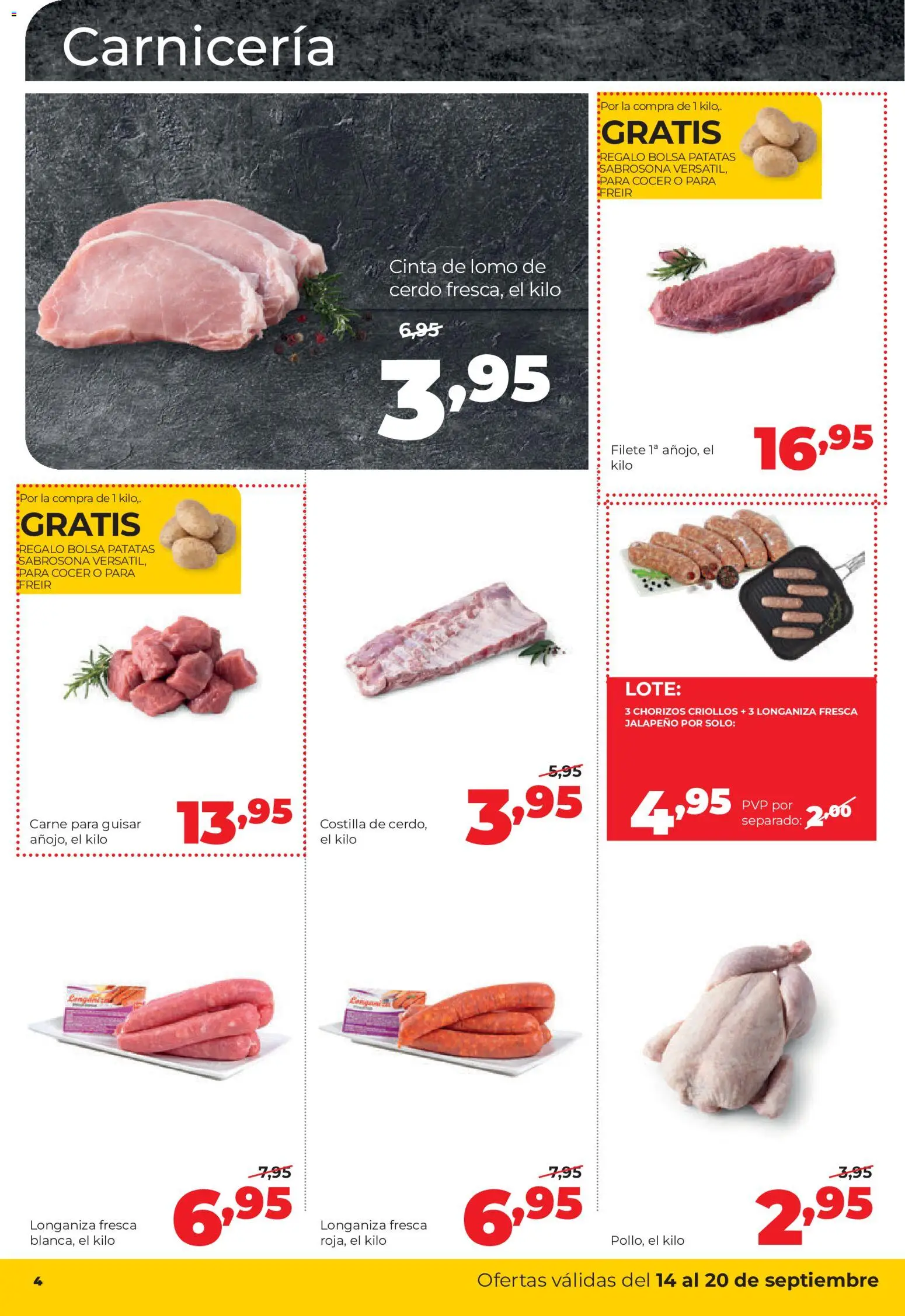 Alimerka folleto Castilla y León │ válido desde el 14/09/2026 | Página: 4 | Productos: Lomo, Longaniza, Filete, Carne