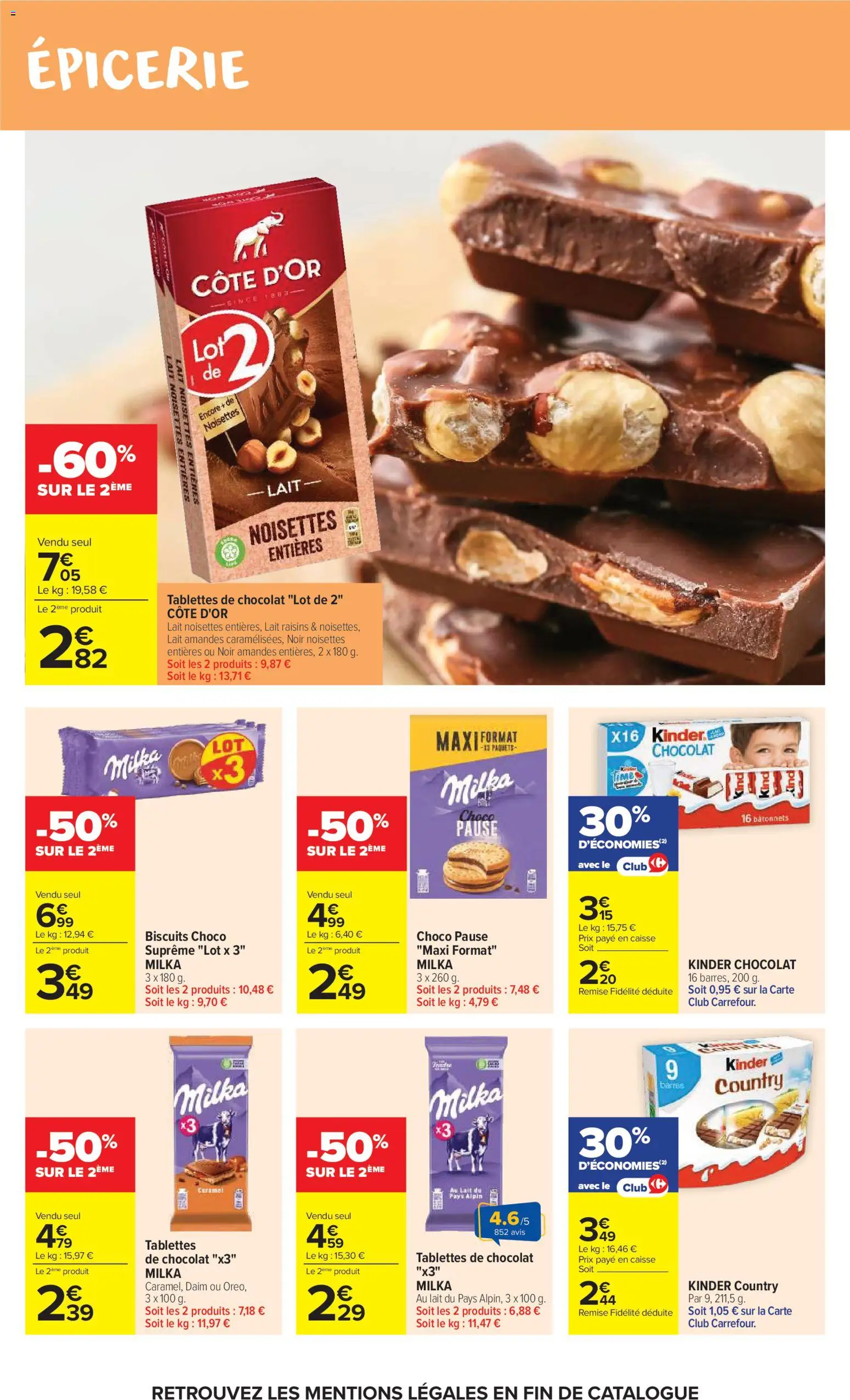 {H1} | Page: 36 | Produits: Tablettes de chocolat, Chocolat, Biscuits, Amandes