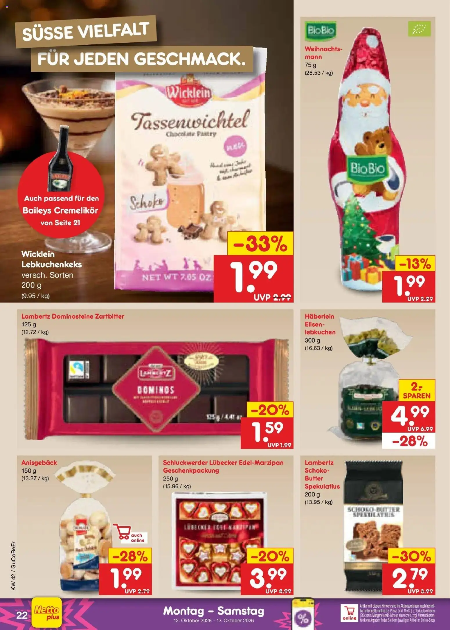 Netto Marken-Discount Prospekt Berlin-Prenzlauer Berg (ab 12.10.2026) » Angebote | Seite: 28 | Produkte: Butter, Baileys
