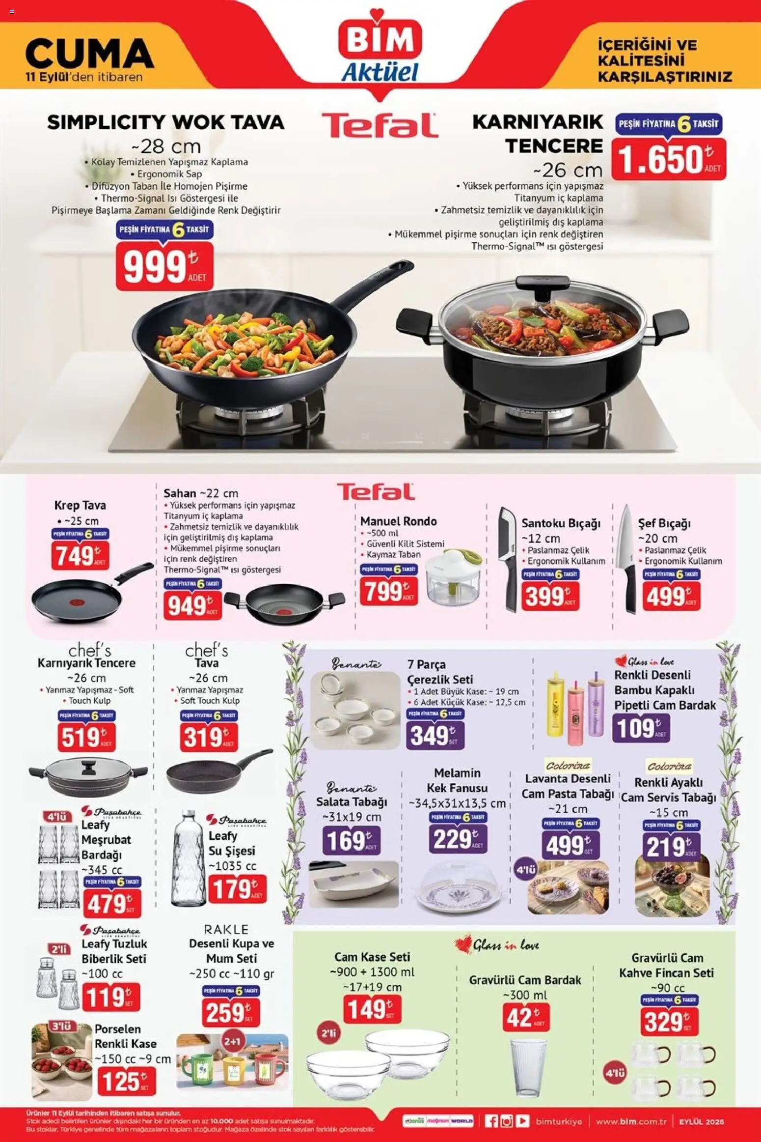 BİM - Katalog Cuma - 11 Eylül 2026 tarihinden itibaren geçerlidir | Sayfa: 2 | Ürünler: Kahve, Salata, Su, Bardak