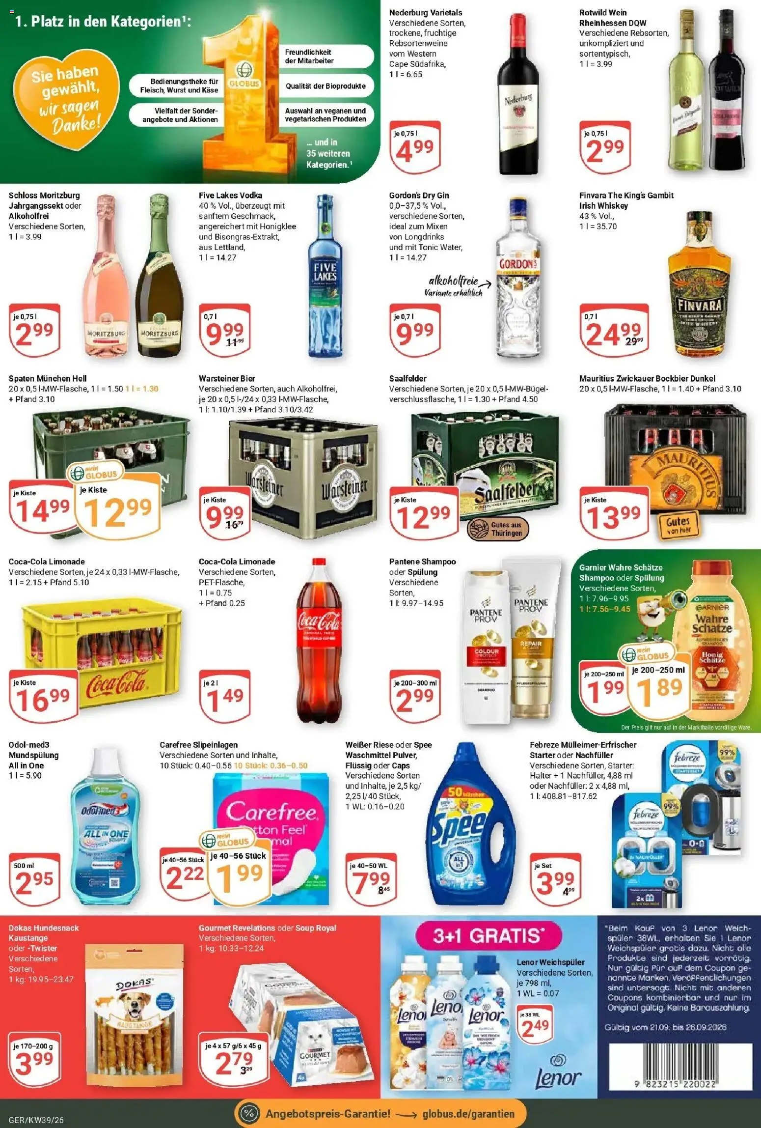Globus Prospekt Gera (ab 21.09.2026) » Angebote online | Seite: 7 | Produkte: Coca cola, Cola, Käse, Waschmittel