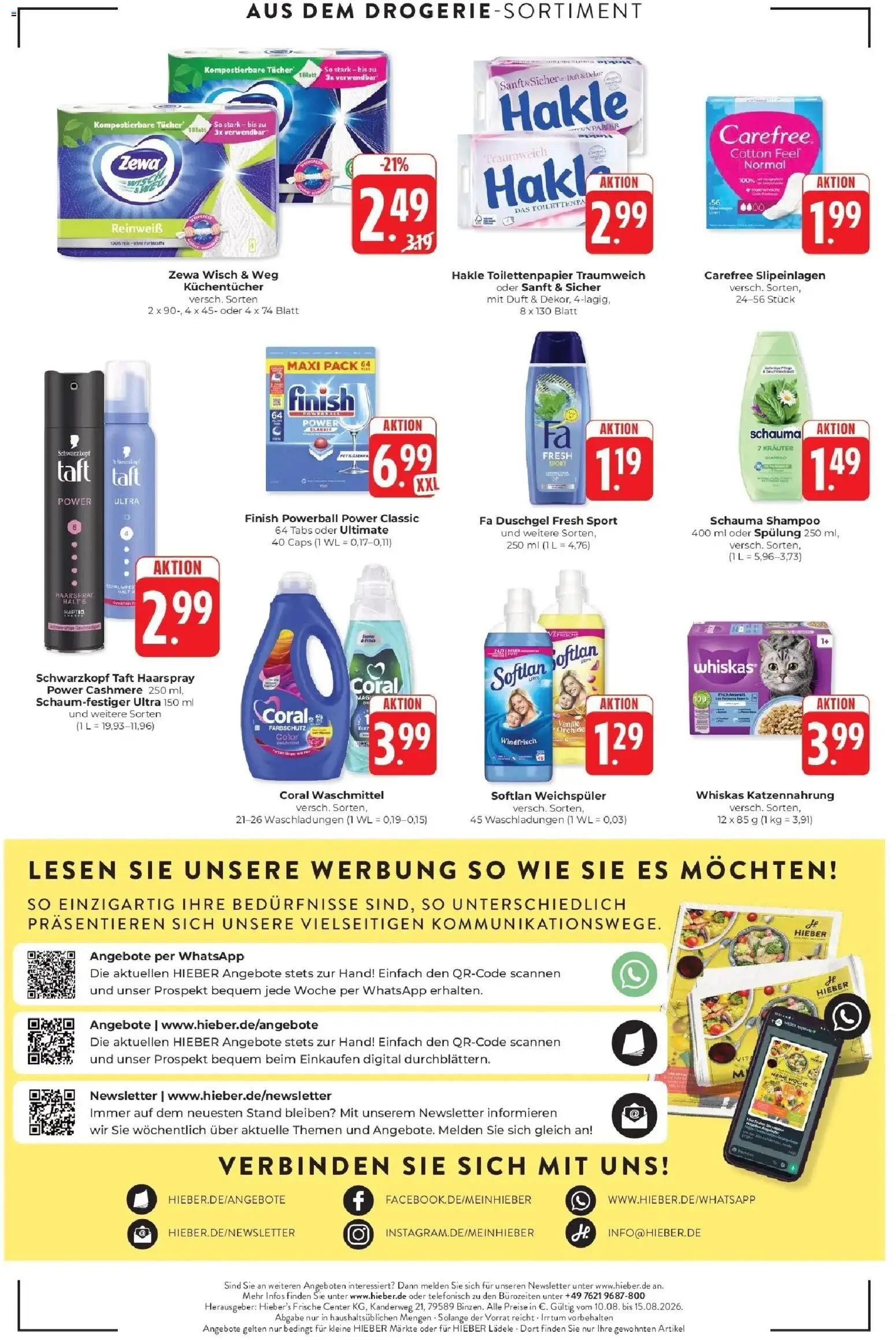 E center Prospekt Lörrach (ab 10.08.2026) zum Blättern | Seite: 16 | Produkte: Schauma shampoo, Shampoo, Reis, Toilettenpapier