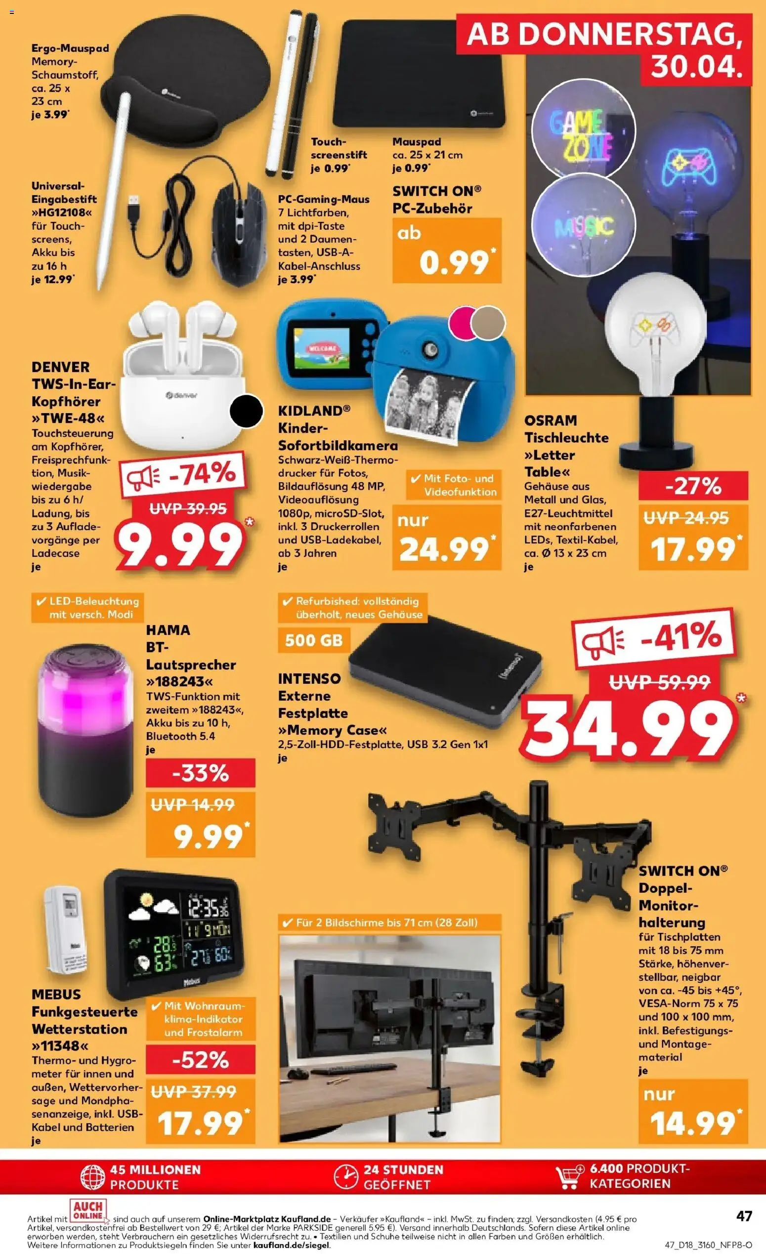 Prospekt Kaufland ab 30.04.2026 » Angebote Online zum Blättern | Seite: 47 | Produkte: Lautsprecher, USB, PC, Drucker