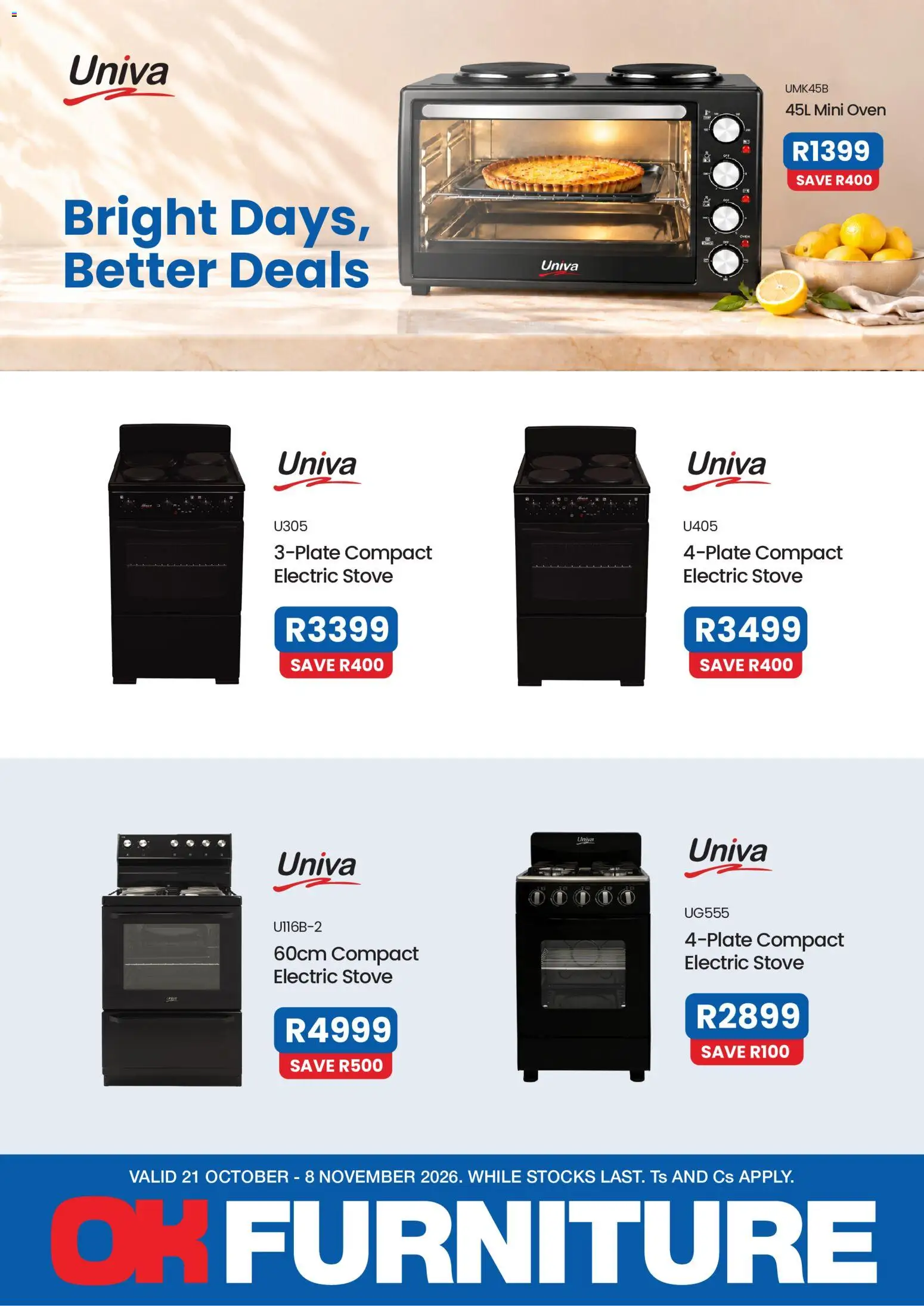 New OK Furniture catalogue – valid from 21/10/2026 | Page: 1 | Products: Oven, Stove
