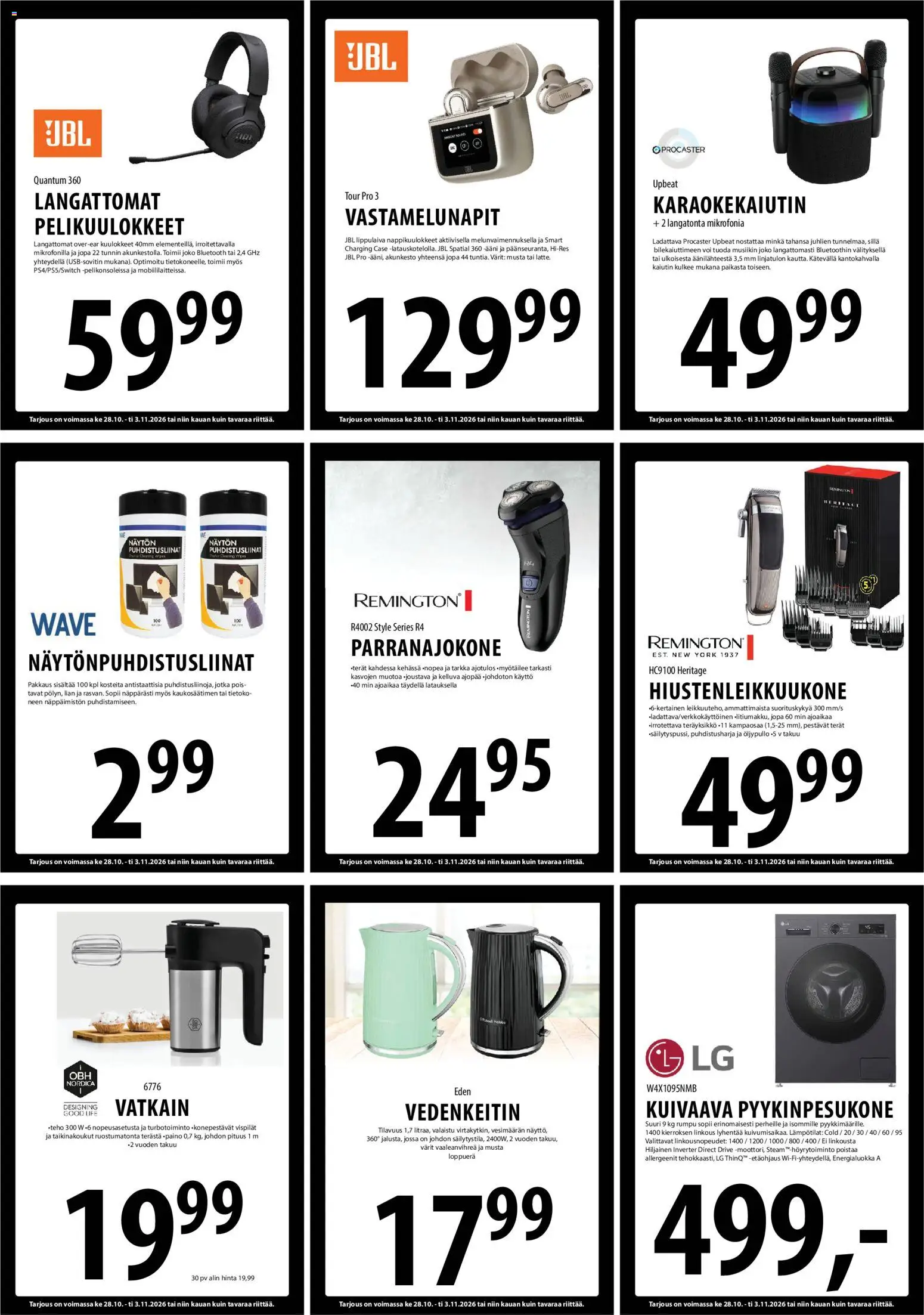 Tuuri tarjoukset – voimassa 28/10/2026 alkaen | Sivu: 14 | Tuotteet: Kaiutin, Parranajokone, Puhdistusliinat, Voi