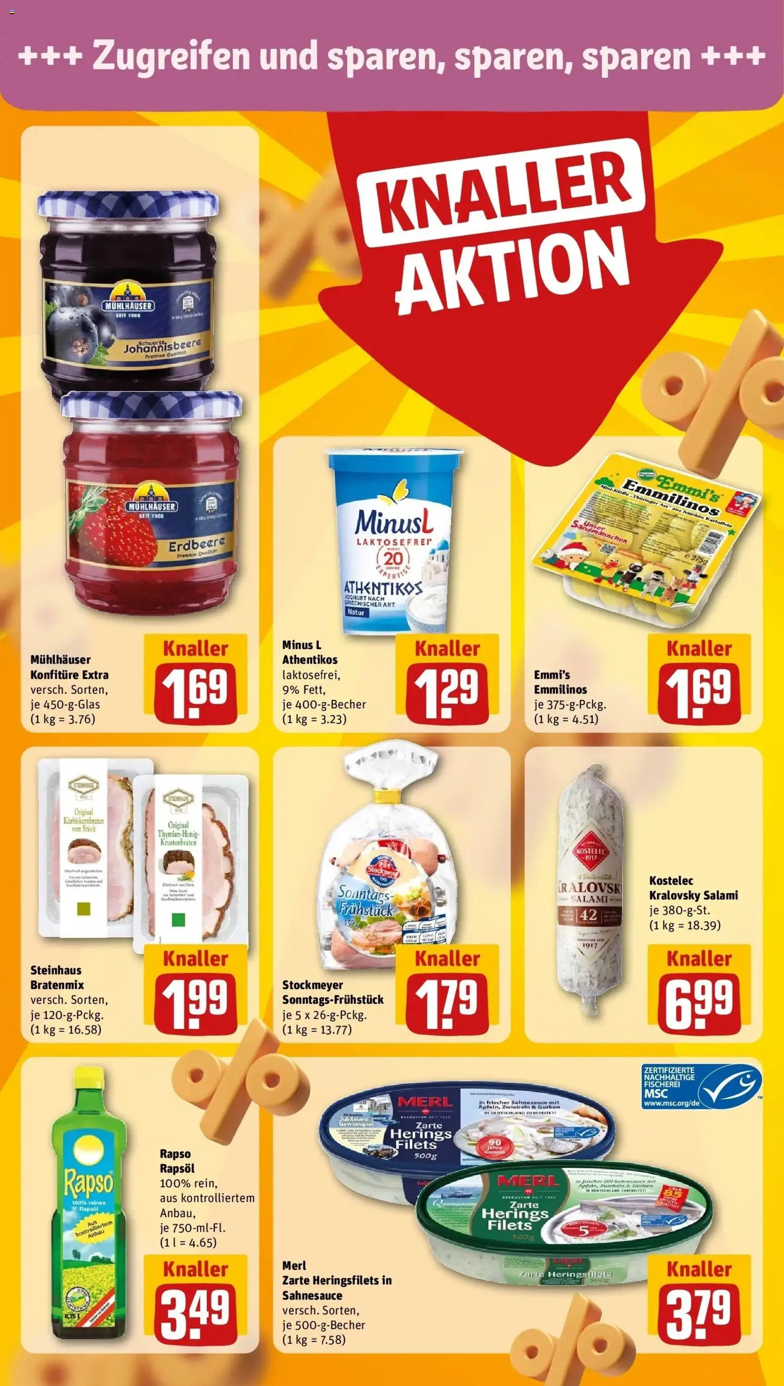 REWE Prospekt ab 05.10.2026 zum Blättern » Angebote | Seite: 16 | Produkte: Joghurt, Krustenbraten, Salami, Rapso rapsol