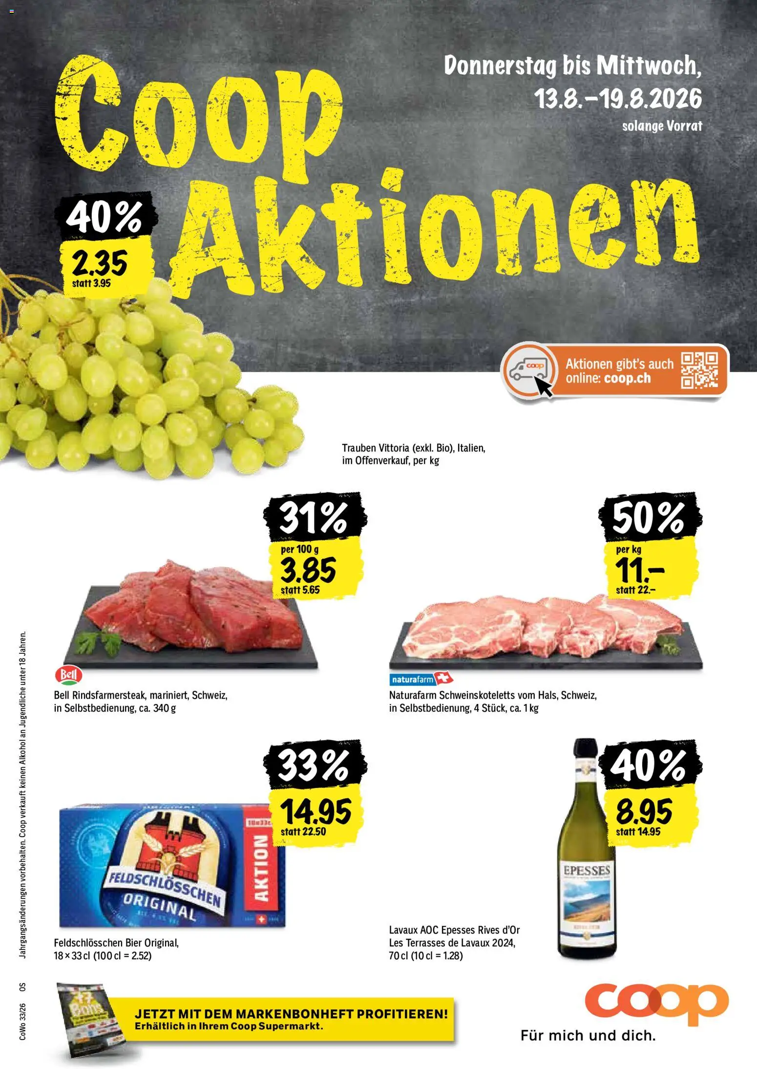 Coop aktionen – gültig ab 13.08.2026 | Seite: 1 | Produkte: Bier