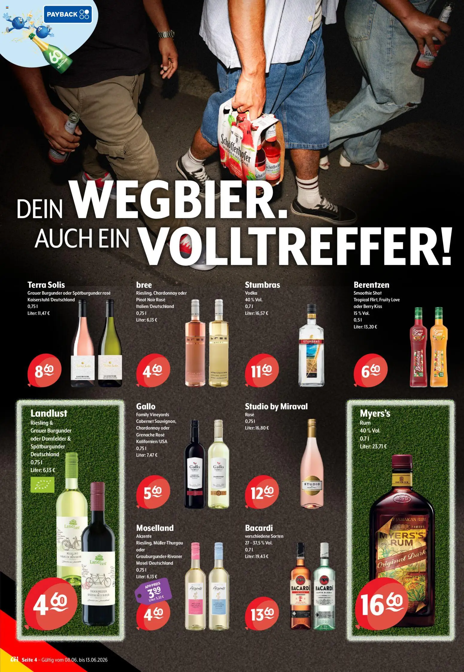 Getränke Hoffmann Brandenburg – gültig ab 08.06.2026 | Seite: 4 | Produkte: Bacardi, Bree, Vodka, Berentzen