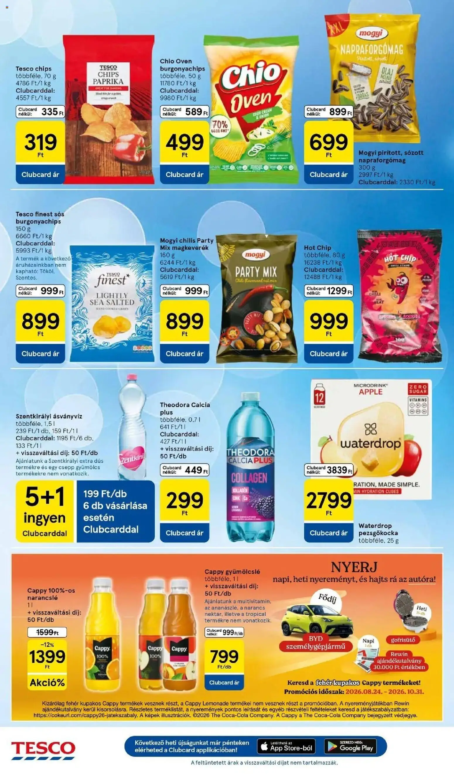 Tesco akciós ujság - amely érvényes a következő dátumtól: 2026.09.10. | Oldal: 24 | Termékek: Gofrisütő, Burgonyachips, Ásványvíz, Narancs