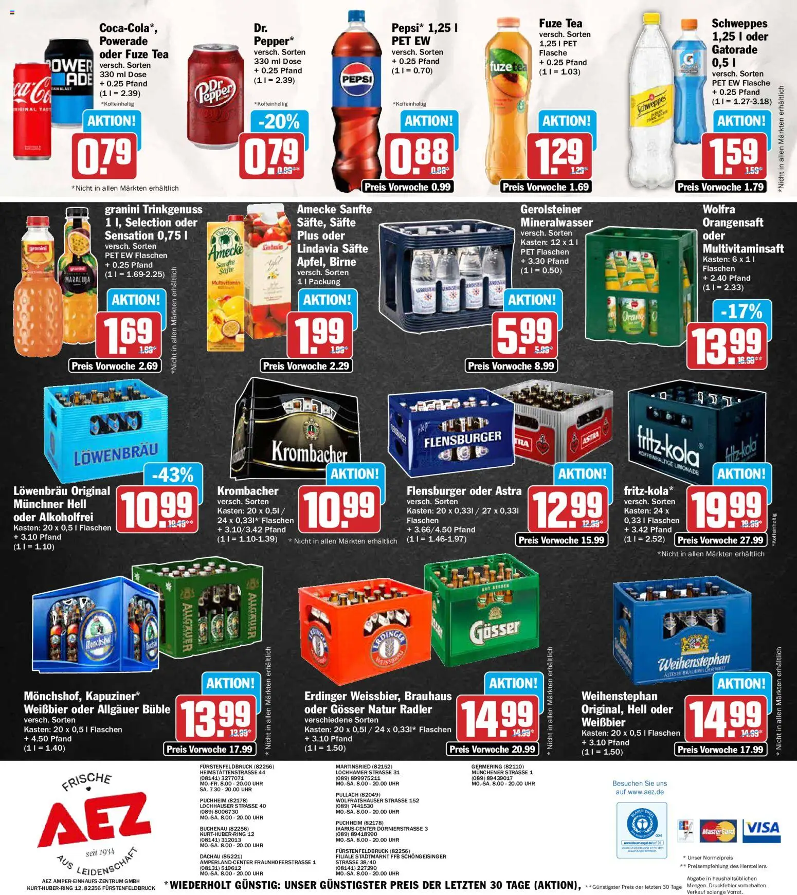 AEZ Prospekt – gültig ab 29.06.2026 | Seite: 16 | Produkte: Weißbier, Astra, Orangensaft, Powerade