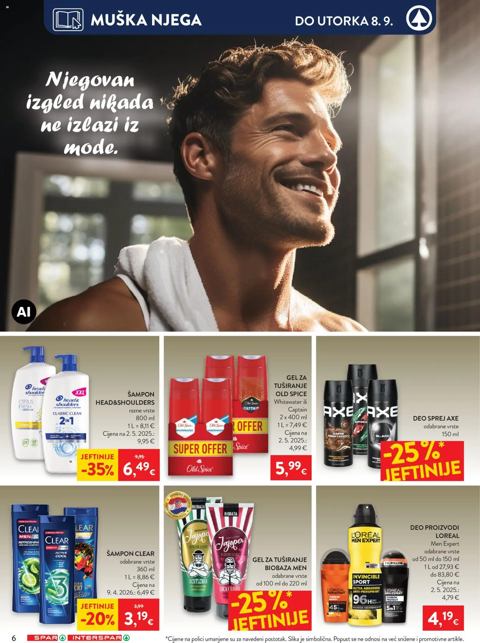 Interspar katalog | vrijedi od 02.09.2026 | Stranica: 22 | Proizvodi: Gel za tuširanje, Antiperspirant, Old Spice, Axe