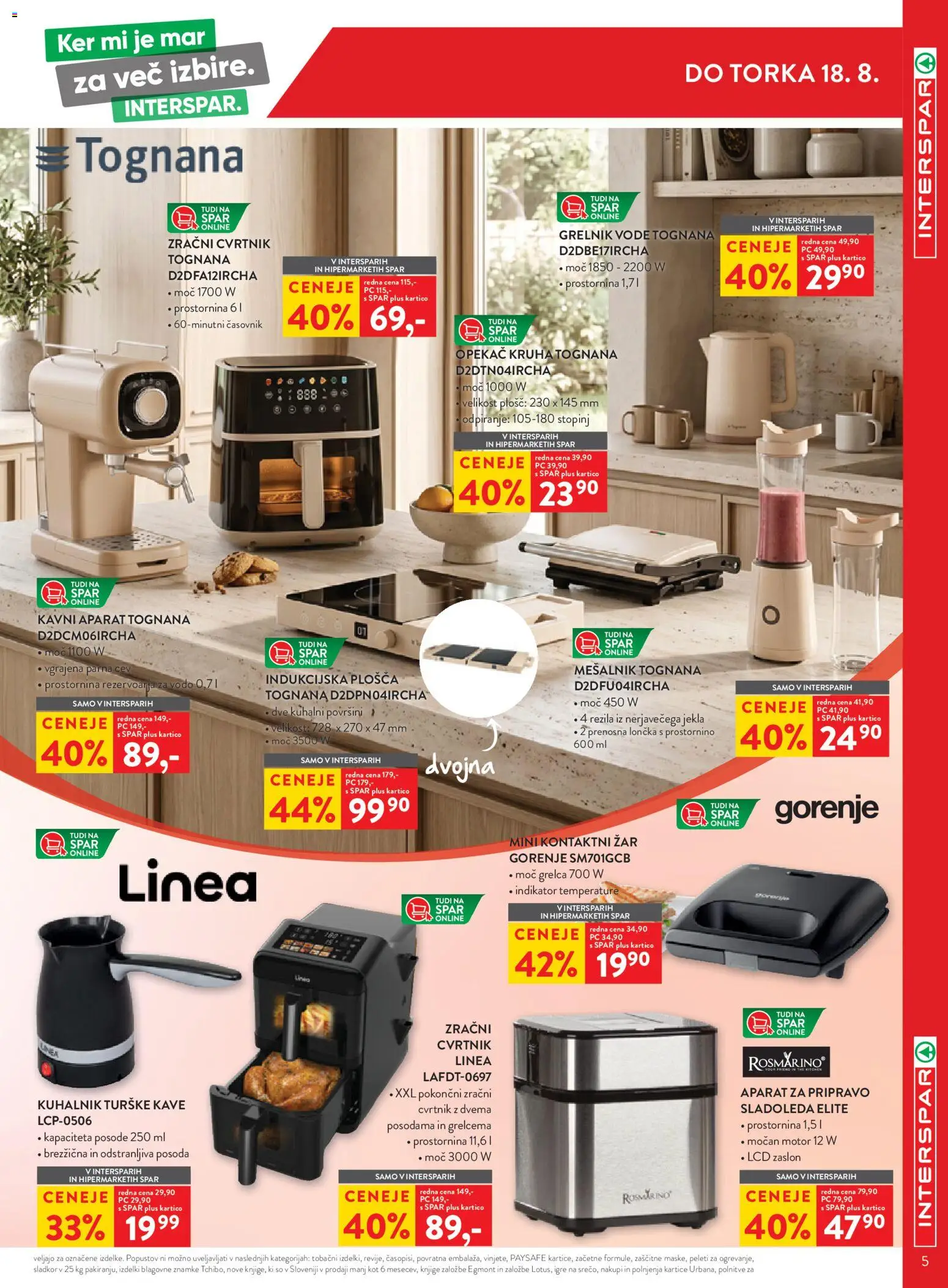 Novi Spar katalog ponudbe – veljaven od 05.08.2026 | Stran: 5 | Izdelki: Zar, Kuhalnik, Grelnik vode, Časovnik
