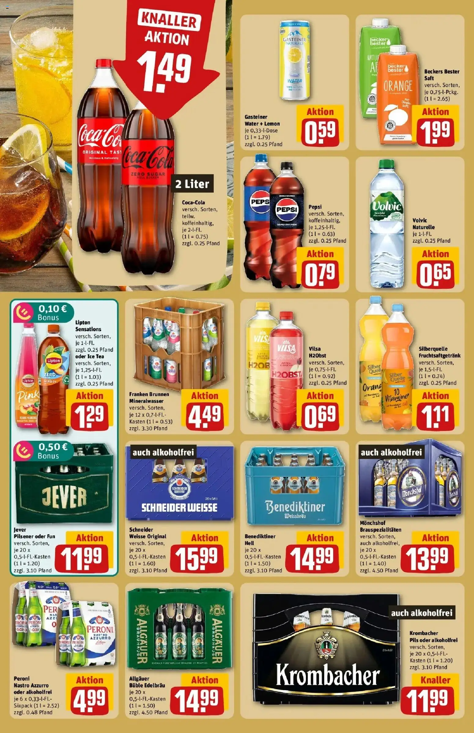 REWE Prospekt ab 24.08.2026 zum Blättern » Angebote | Seite: 16 | Produkte: Cola, Jever, Pfirsich, Krombacher