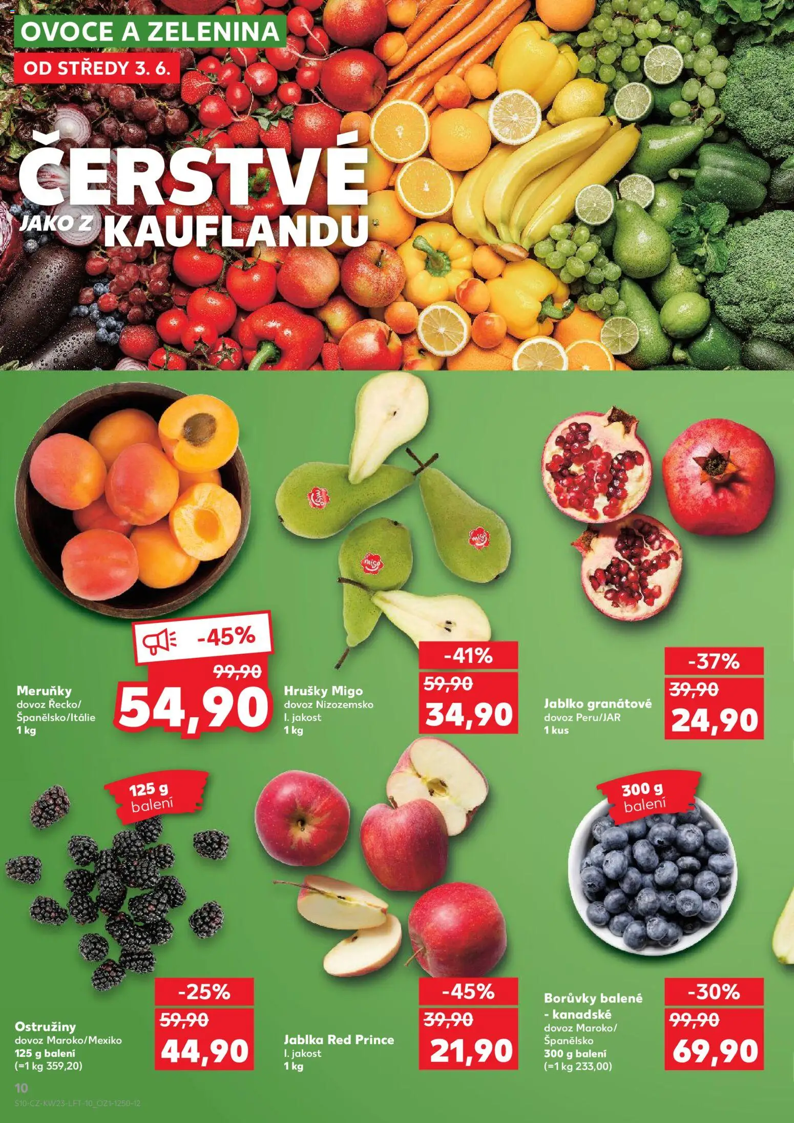 Kaufland leták - Ostrava od 03.06.2026 | Strana: 10 | Produkty: Ovoce a zelenina, Jablka, Zelenina, Meruňky