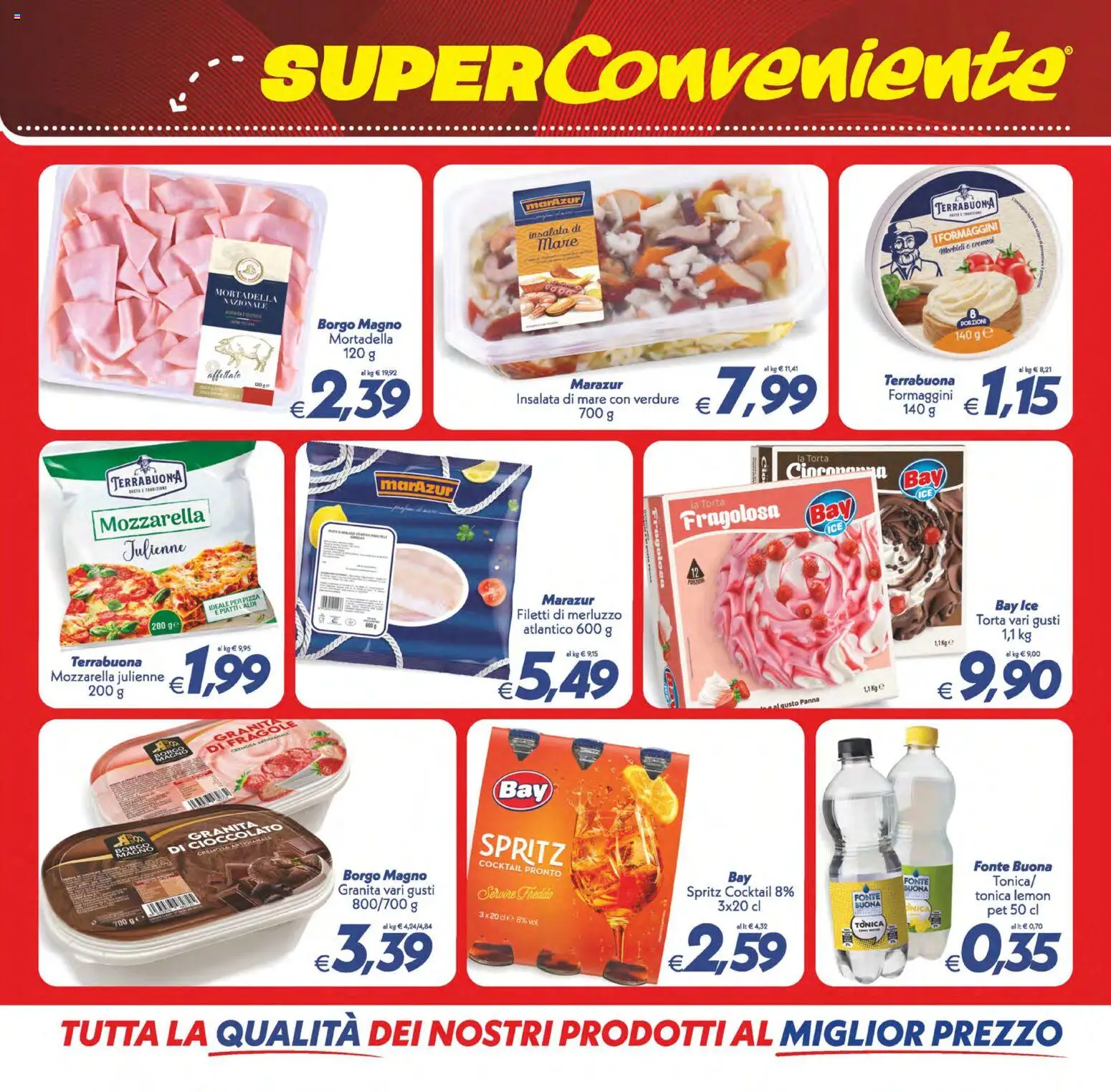 Volantino SuperConveniente del 01/09/2026 | Pagina: 12 | Prodotti: Cioccolato, Insalata, Mozzarella, Mozzarella julienne