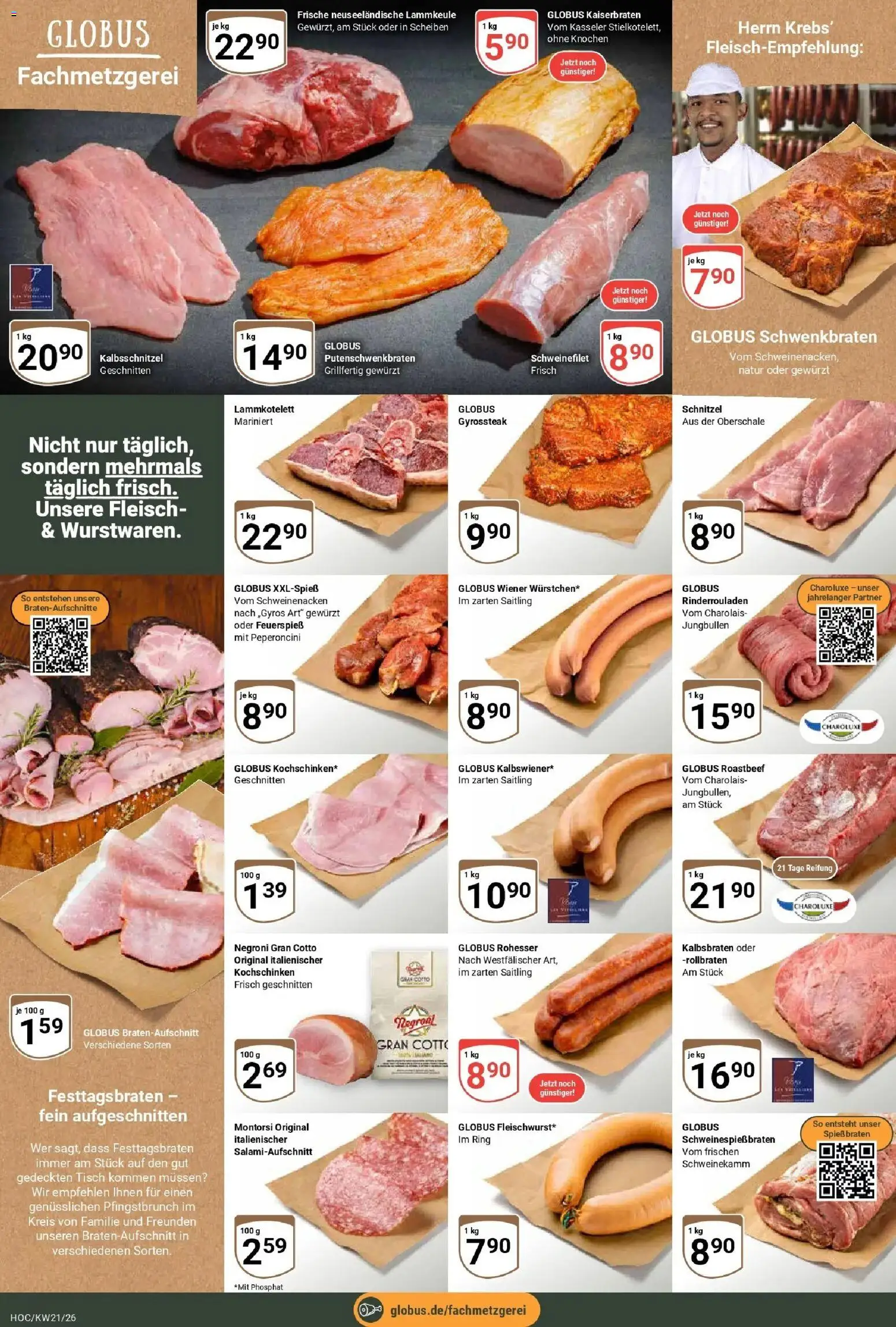 Globus Prospekt Hockenheim – gültig ab 17.05.2026 | Seite: 8 | Produkte: Tisch, Schnitzel, Roastbeef, Fleisch
