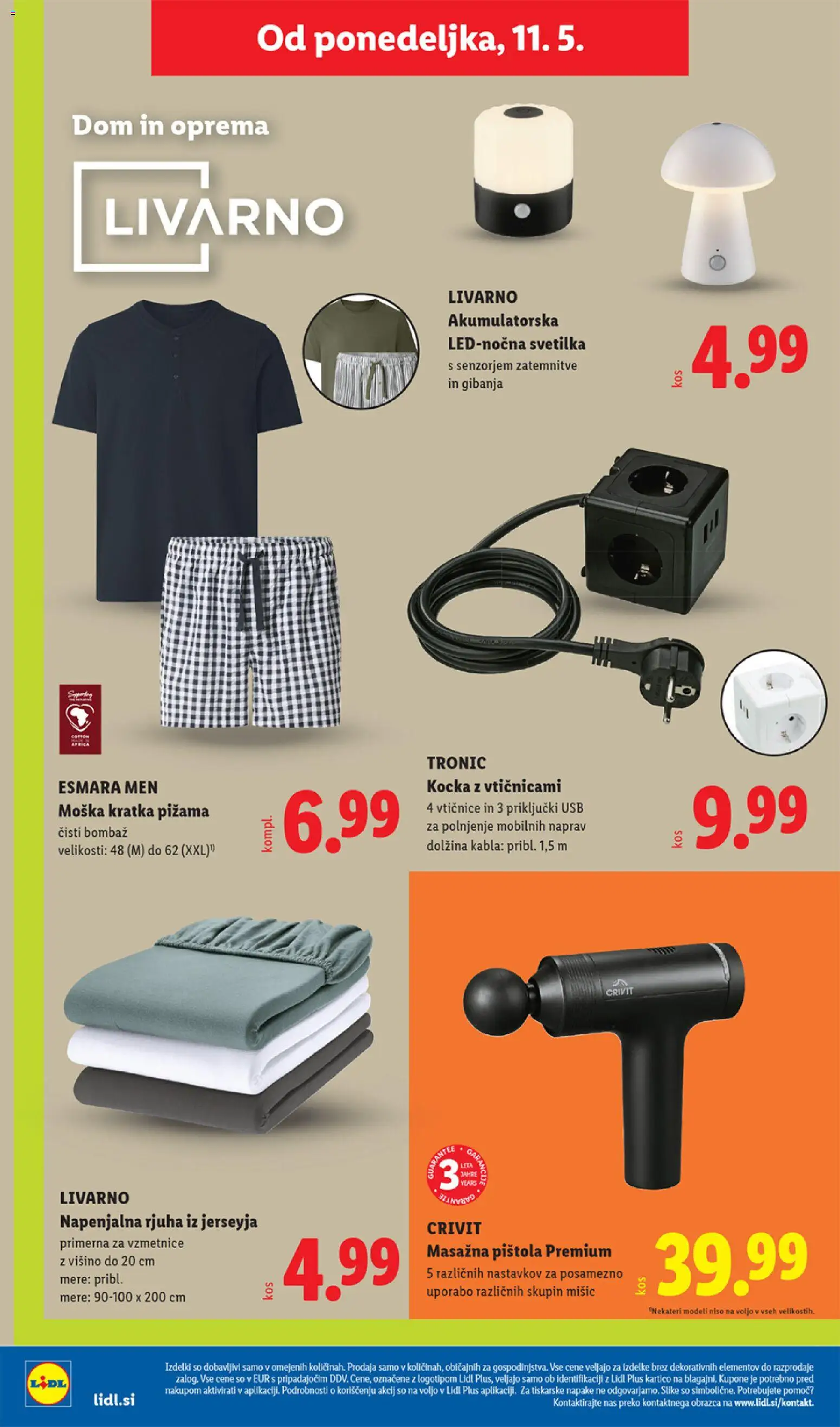 Novi Lidl katalog ponudbe – veljaven od 07.05.2026 | Stran: 56 | Izdelki: Usb, Pižama, Rjuha, Svetilka