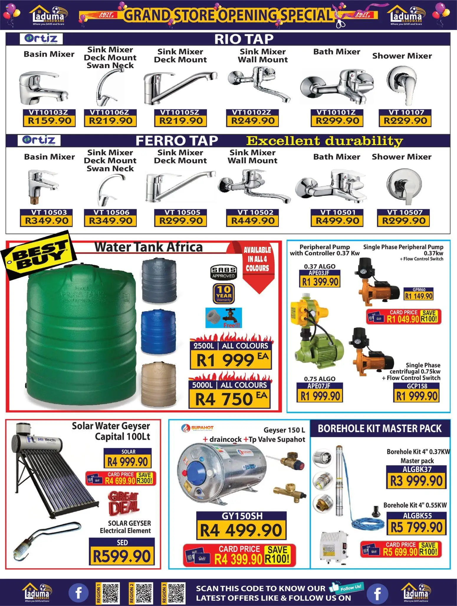 New Laduma Hardware catalogue – valid from 22/10/2026 | Page: 10 | Products: Bath, Valve, Sink, Water