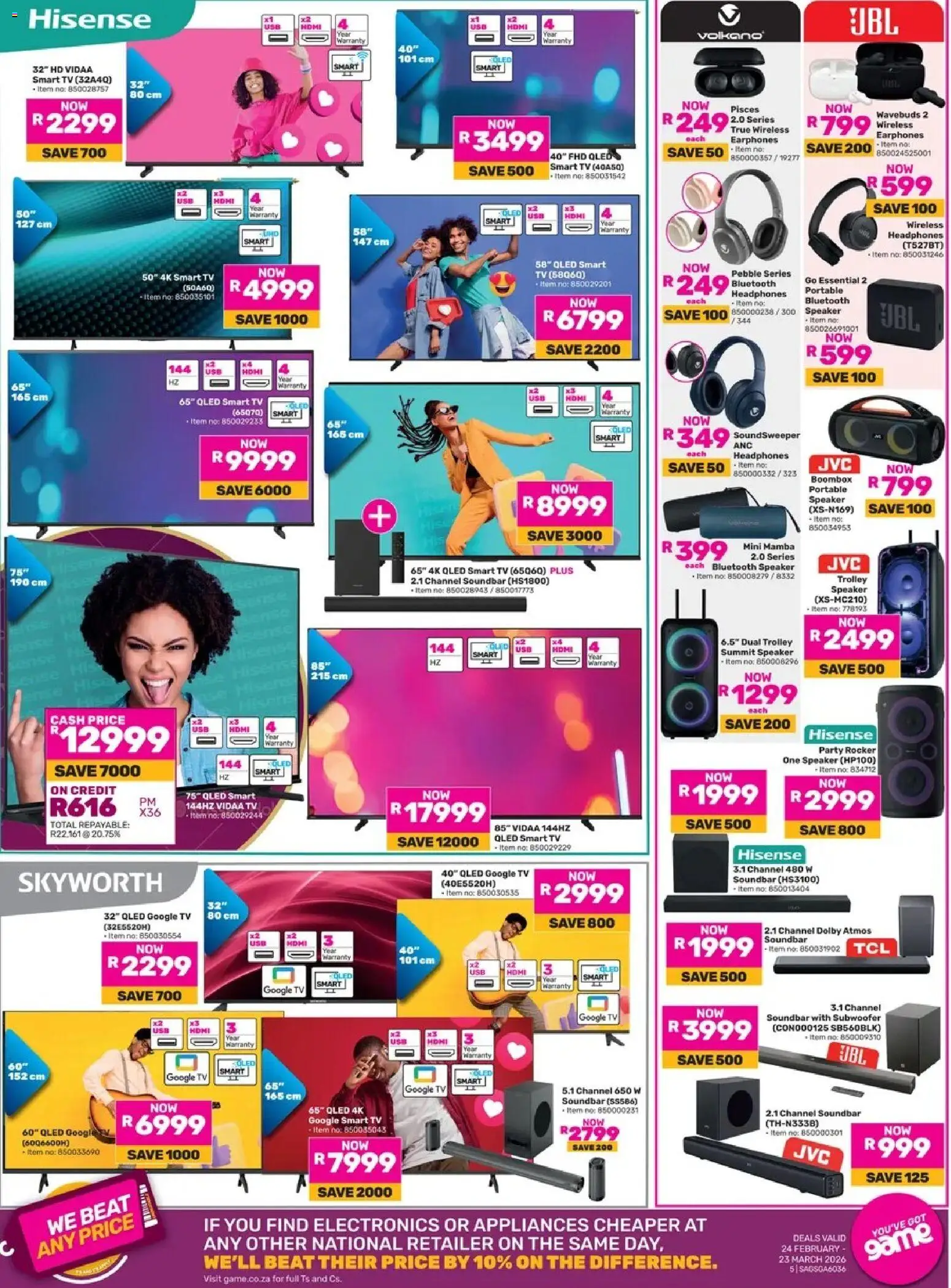 New Game catalogue – valid from 24/02/2026 | Page: 5 | Products: Earphones, Headphones, Speaker, Soundbar