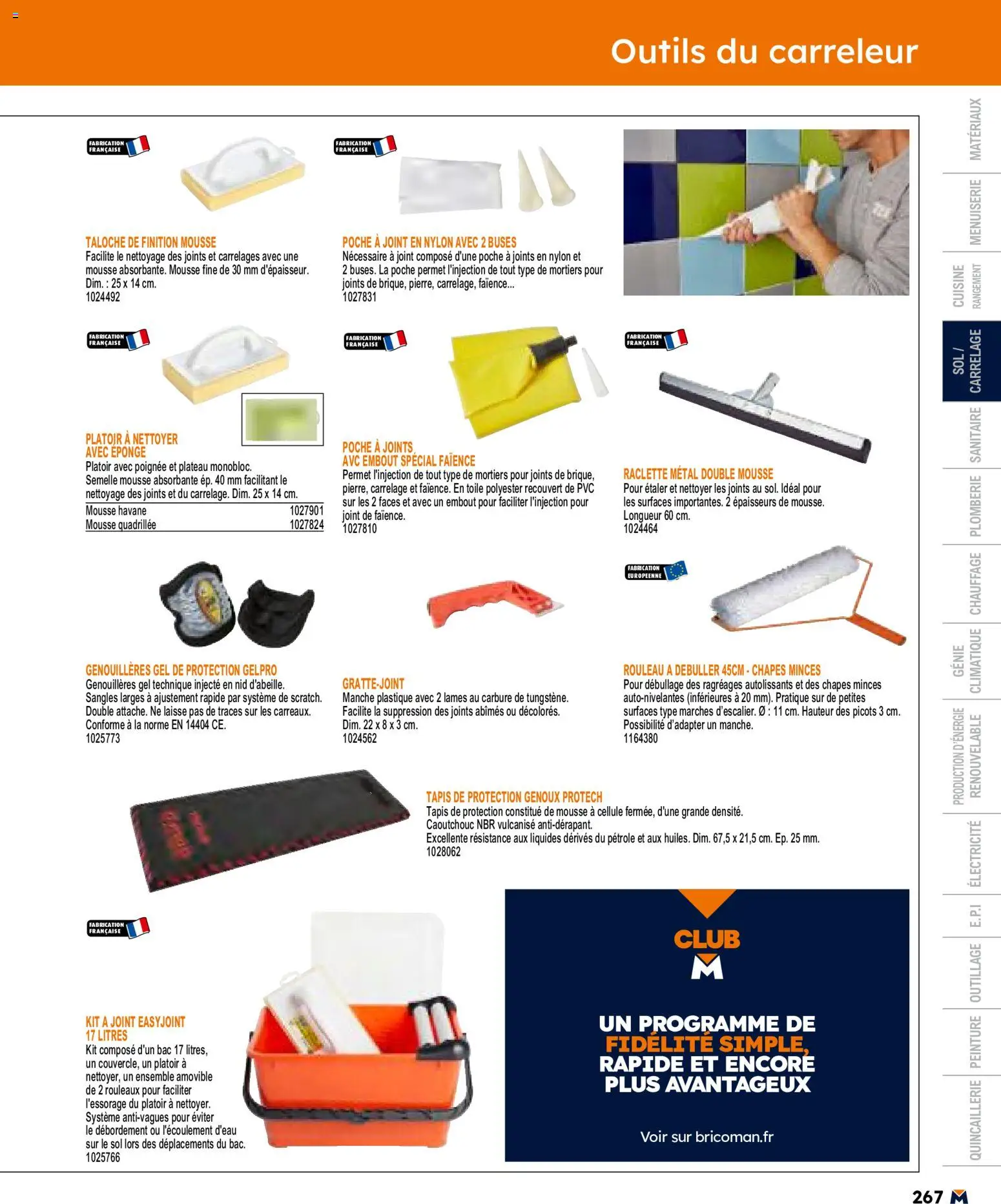 {H1} | Page: 267 | Produits: Plateau, Rouleau, Raclette, Tapis