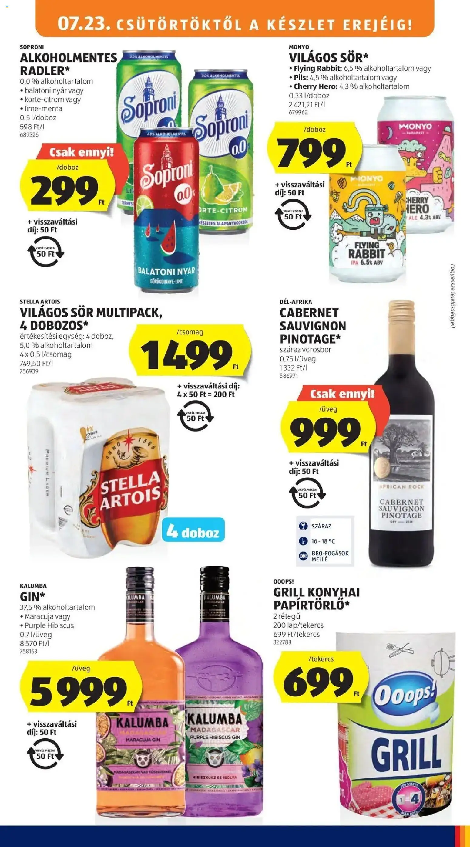 Aldi akciós ujság - amely érvényes a következő dátumtól: 2026.07.18. | Oldal: 13 | Termékek: Doboz, Stella artois, Sör, Vörösbor