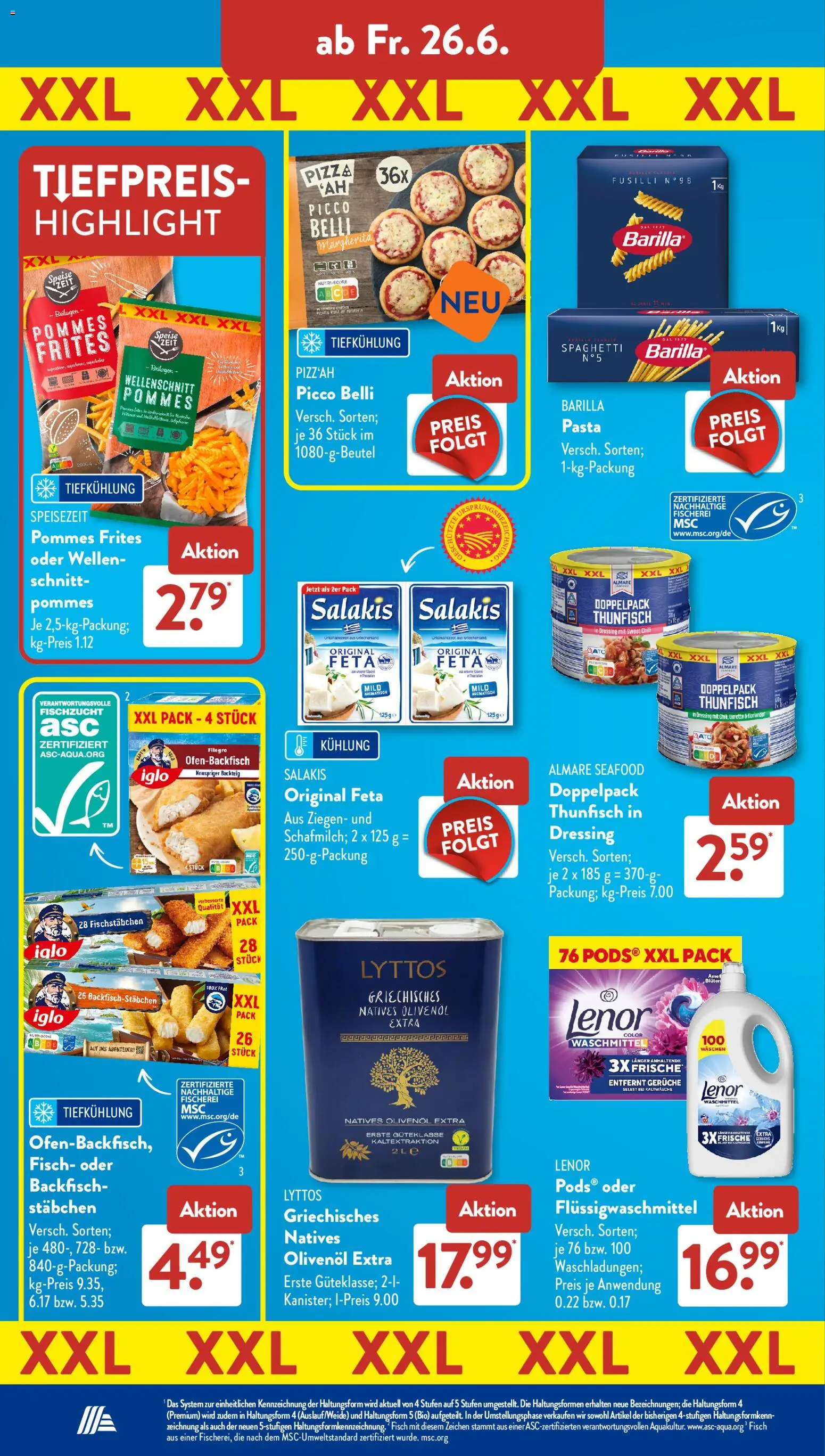 Aldi Süd Prospekt – gültig ab 22.06.2026 | Seite: 15 | Produkte: Feta, Barilla, Dressing, Pizza