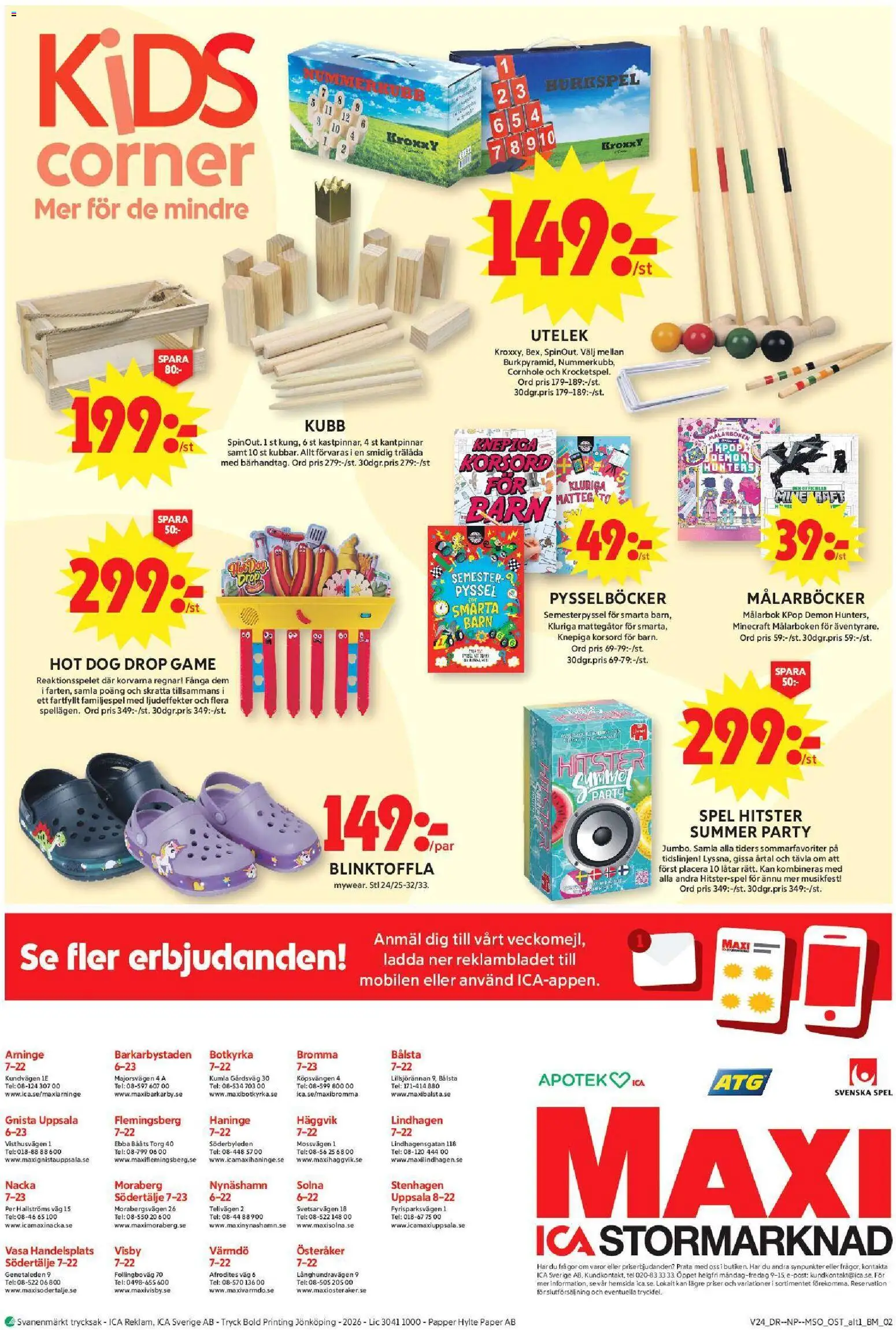 ICA Maxi reklamblad aktuell från 08.06.2026 | Sida: 15 | Produkter: Kubb, Papper, Spel
