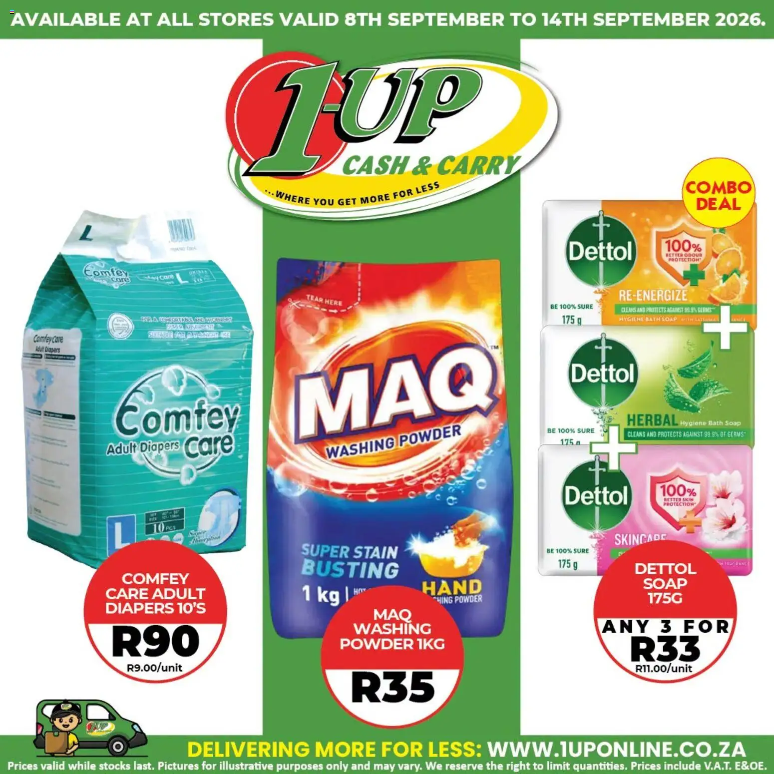 New 1UP Cash & Carry catalogue – valid from 08/09/2026 | Page: 4 | Products: Bath, Powder, Soap, Washing powder