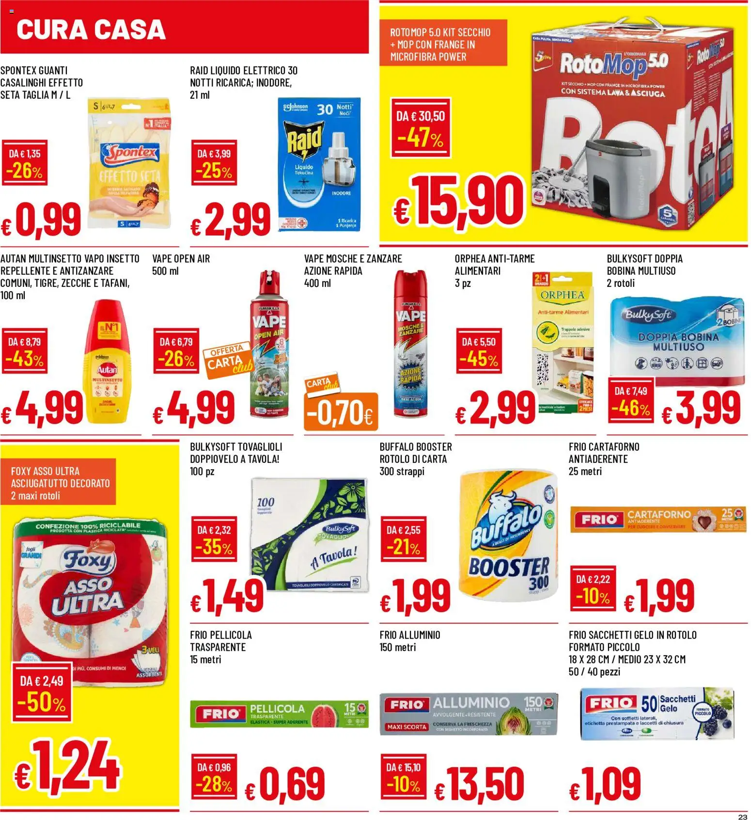Volantino Galassia del 06/08/2026 | Pagina: 23 | Prodotti: Antizanzare, Acqua, Secchio, Asciugatutto