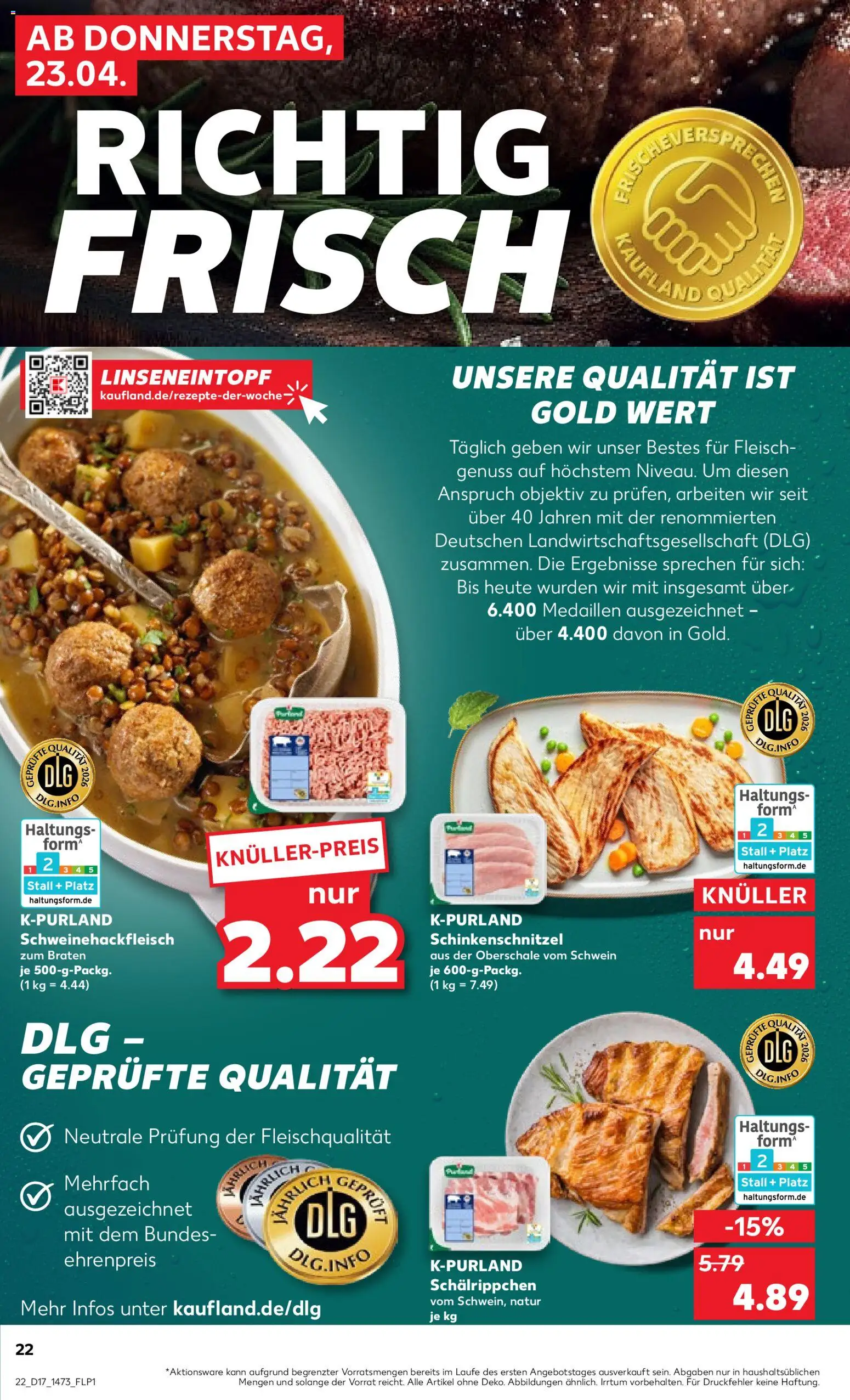 Kaufland Prospekt – gültig ab 23.04.2026 | Seite: 22 | Produkte: Fleisch, Objektiv