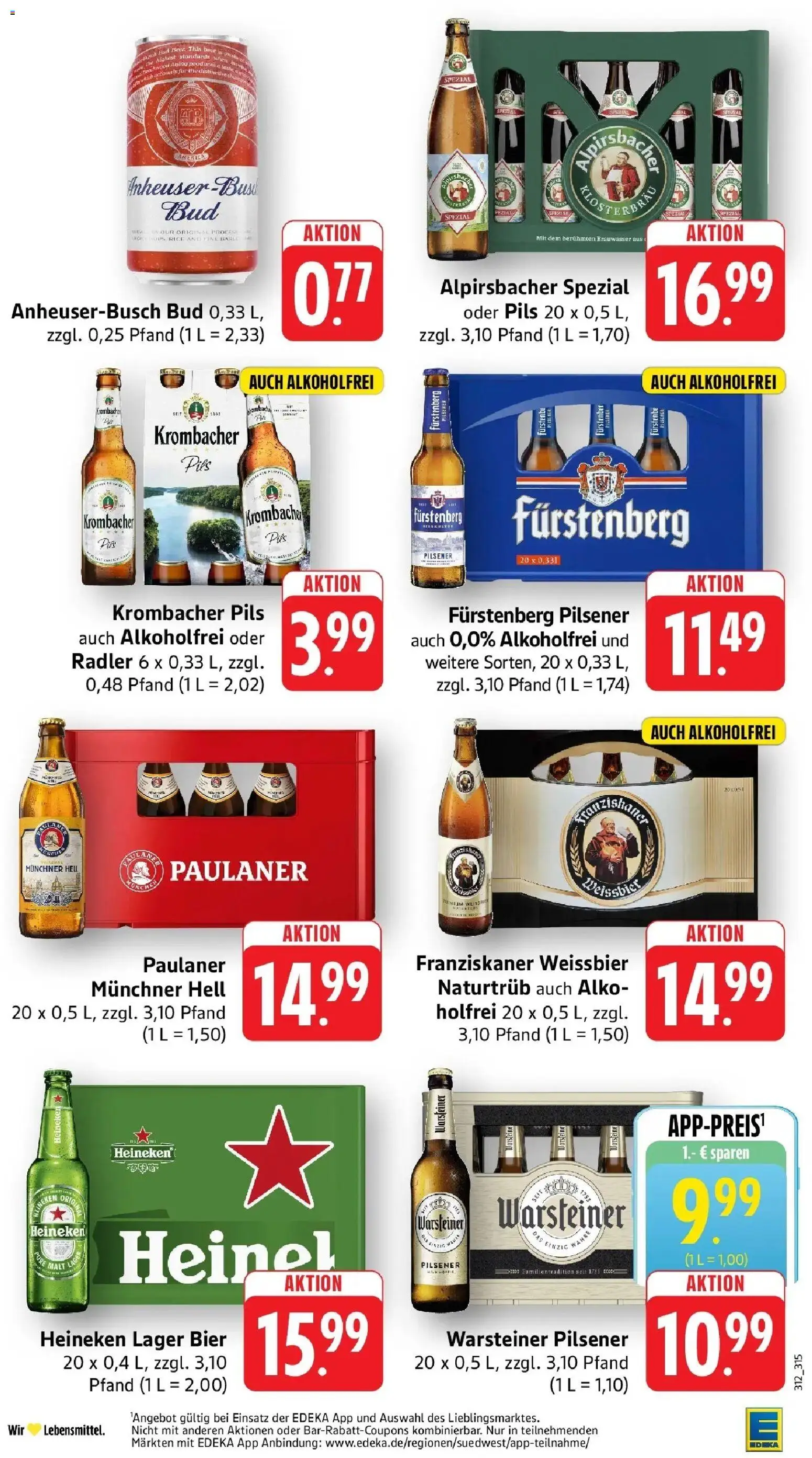 Edeka Prospekt Überlingen (ab 26.10.2026) » Angebote Online | Seite: 33 | Produkte: Franziskaner, Bier, Krombacher, Paulaner