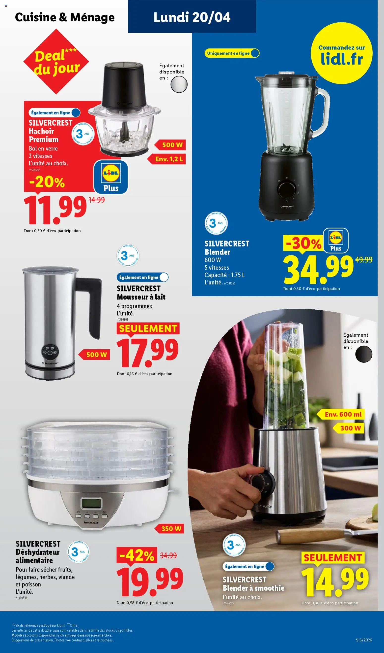{H1} | Page: 12 | Produits: Blender, Bol, Lait, Poisson